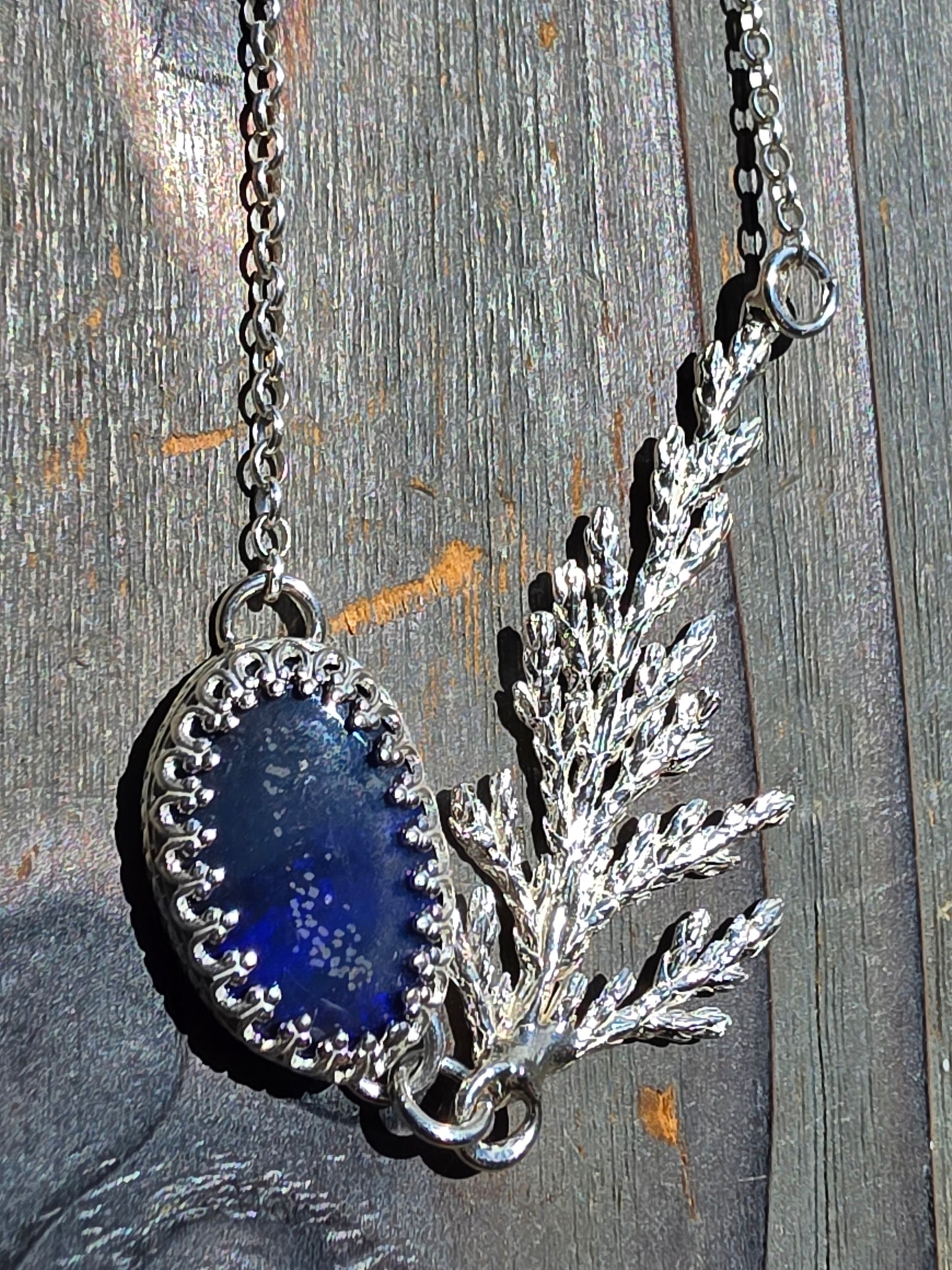 Australian Opal Cedar Necklace, 22in