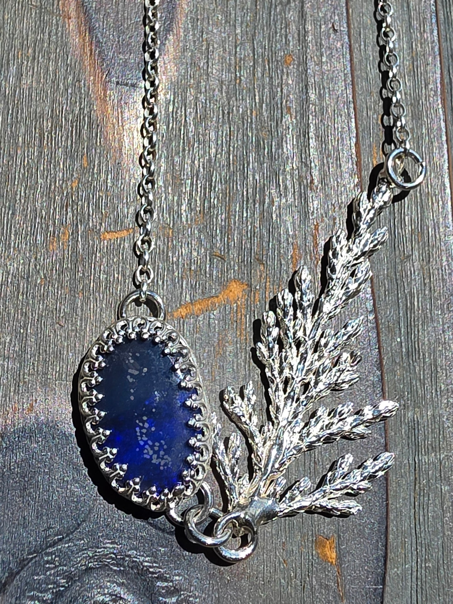 Australian Opal Cedar Necklace, 22in