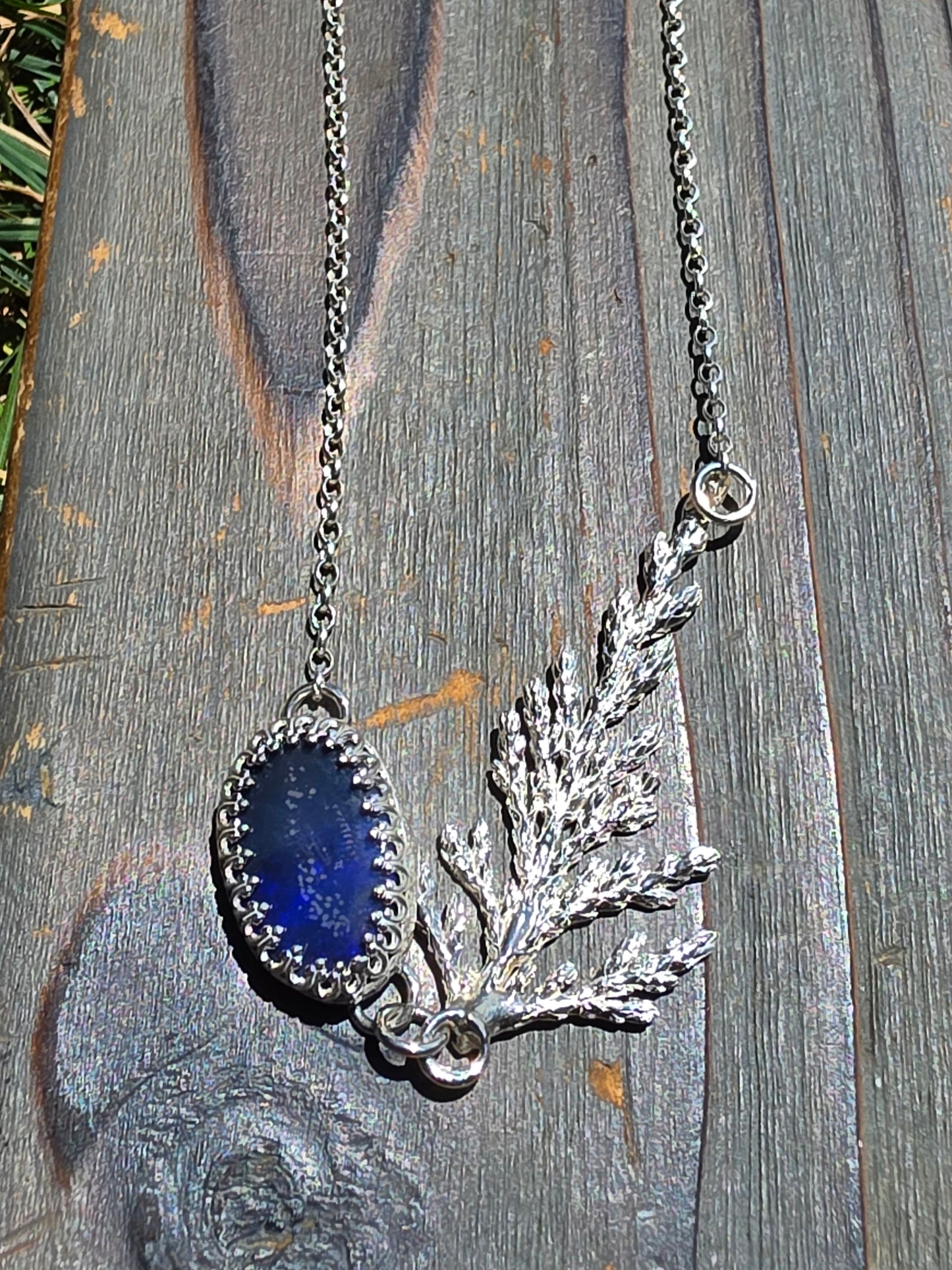 Australian Opal Cedar Necklace, 22in