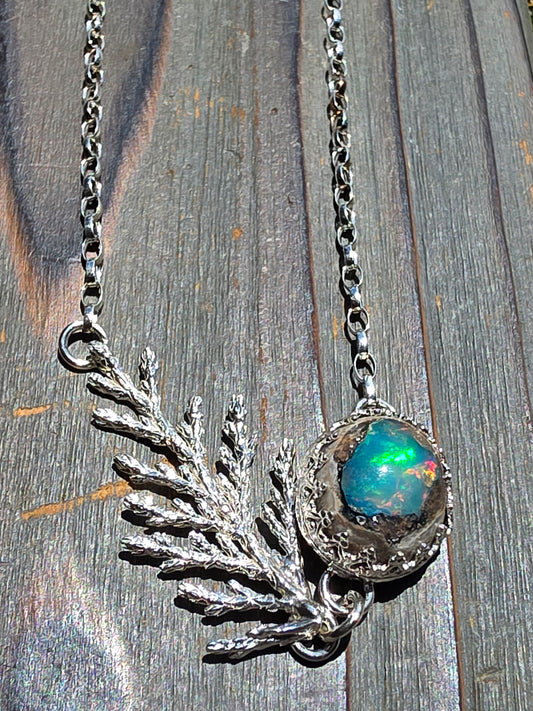 Galalxy Opal Cedar Necklace, 20in