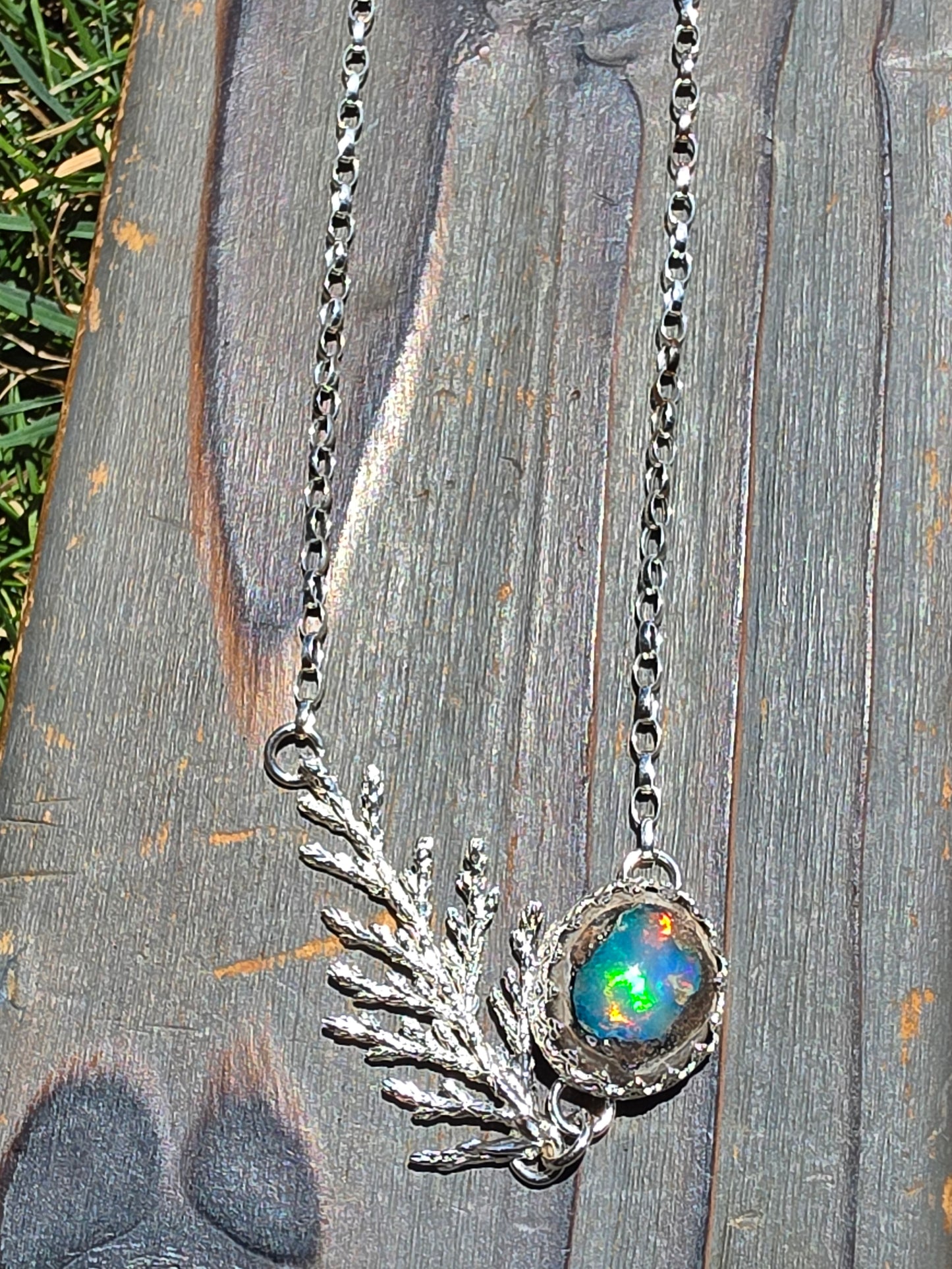 Galalxy Opal Cedar Necklace, 20in