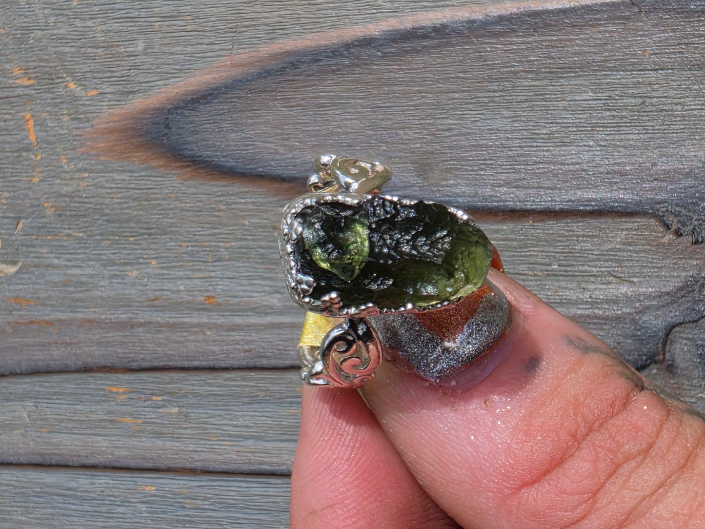 Moldavite Ring, Size 7