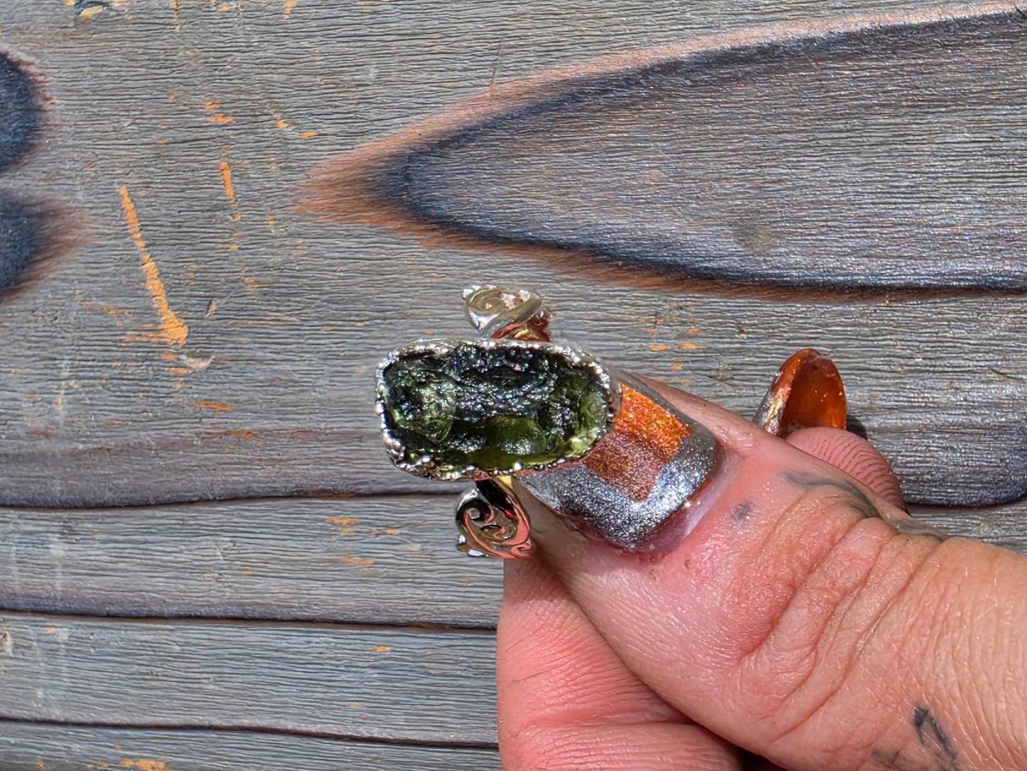 Moldavite Ring, Size 7
