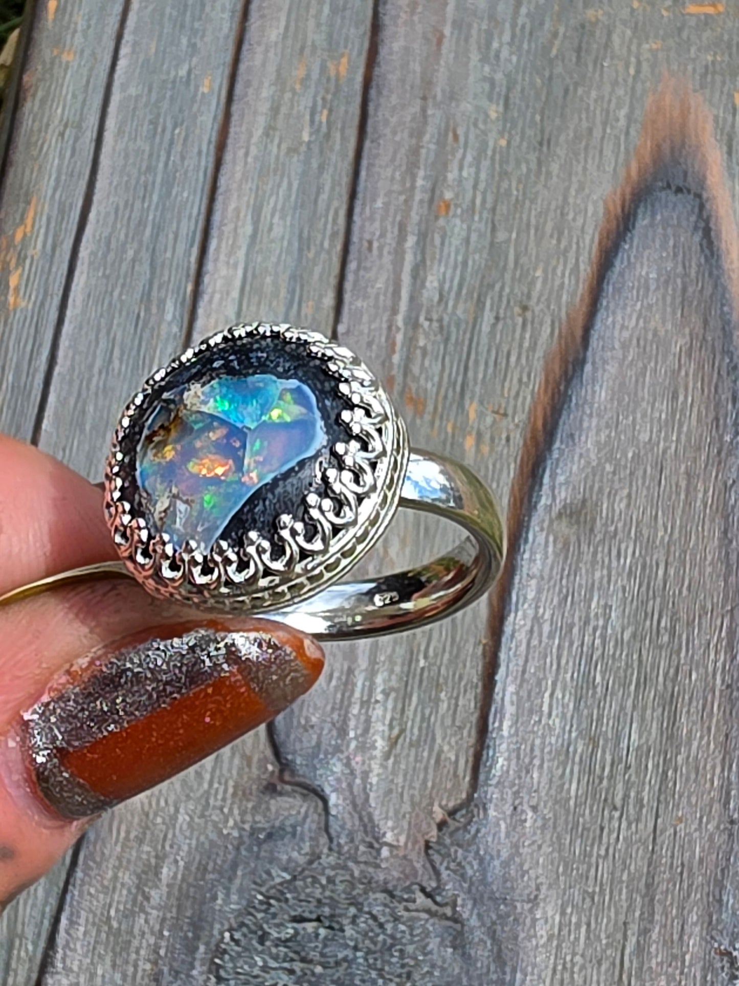 Galaxy Opal Ring, Size 7