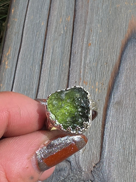 Moldavite Ring, Size 6