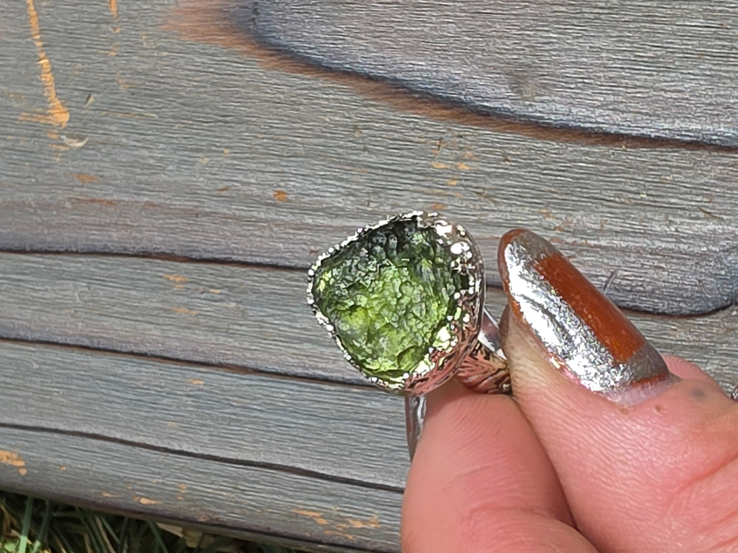 Moldavite Ring, Size 6