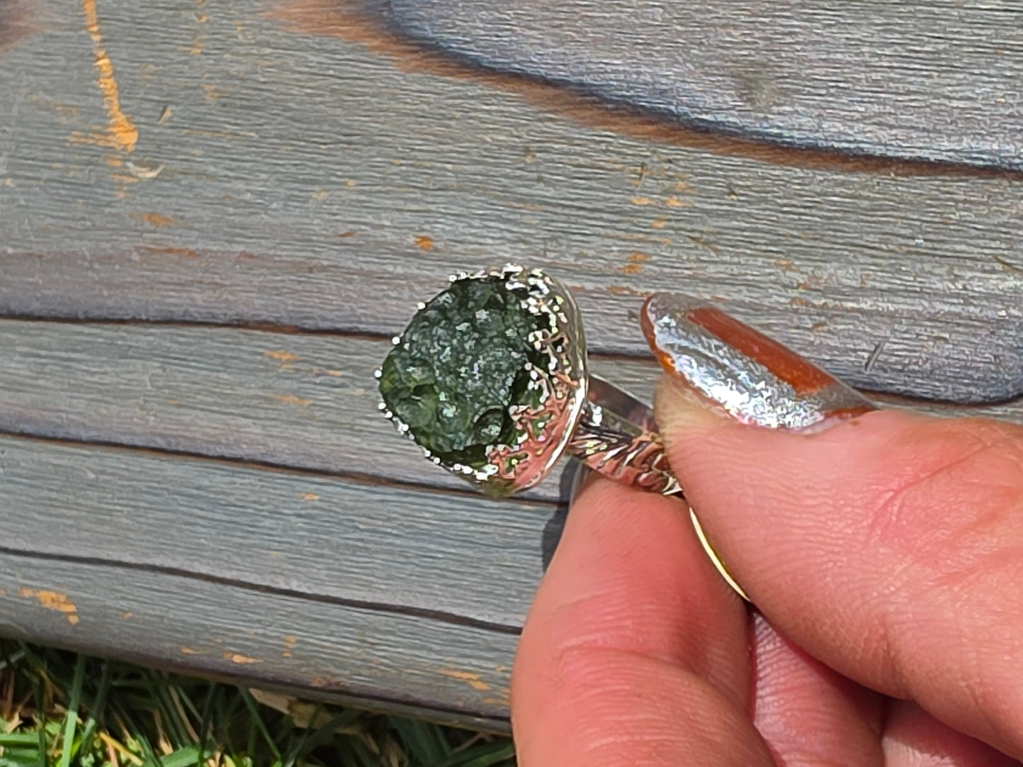 Moldavite Ring, Size 6