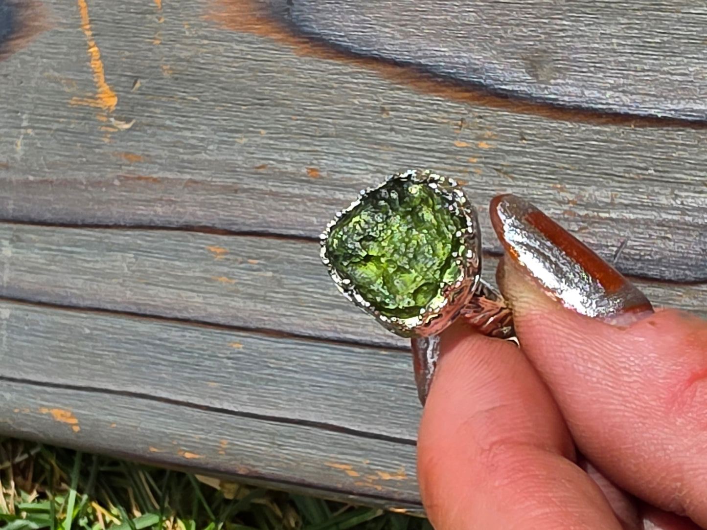 Moldavite Ring, Size 6