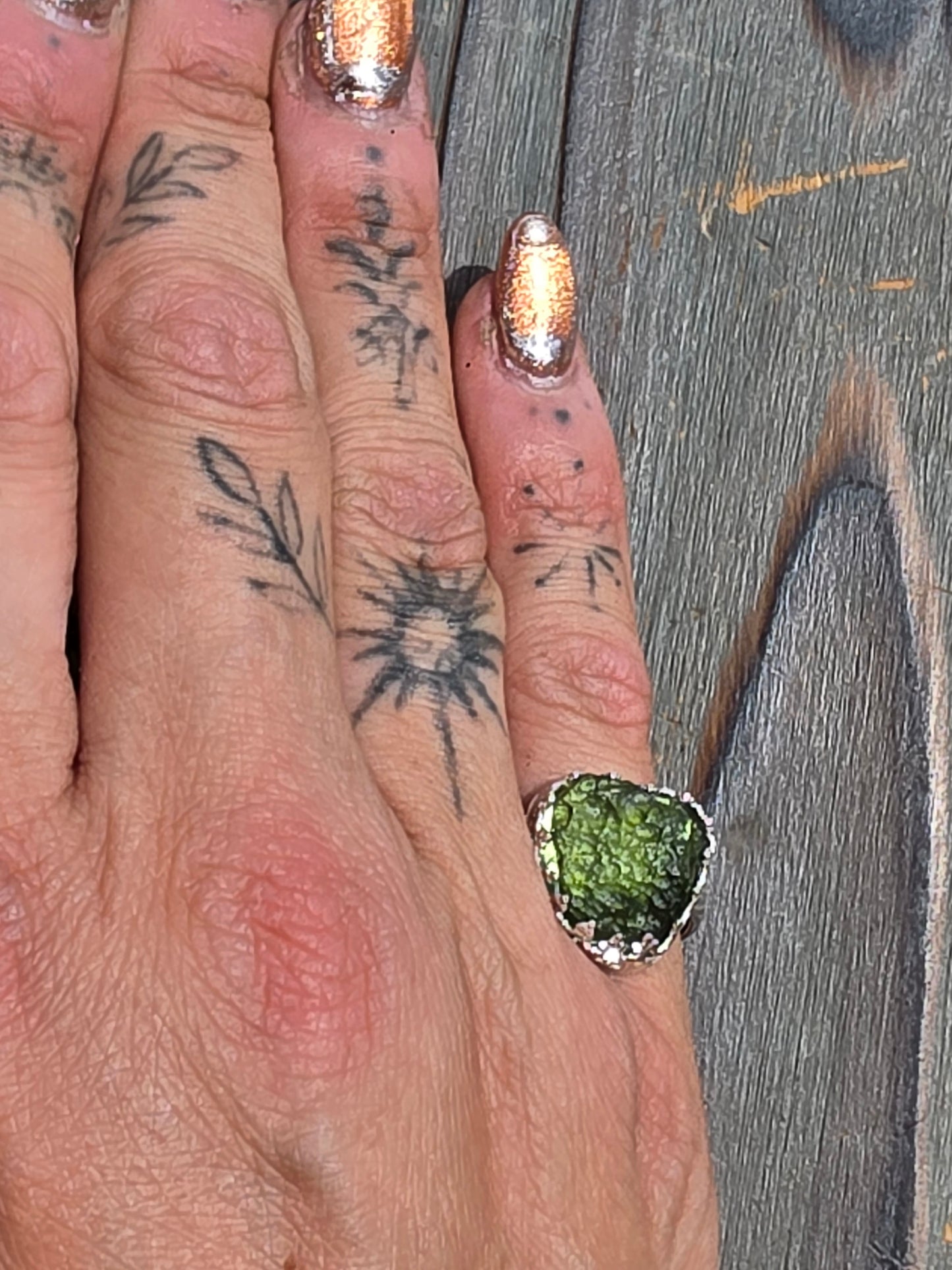 Moldavite Ring, Size 6