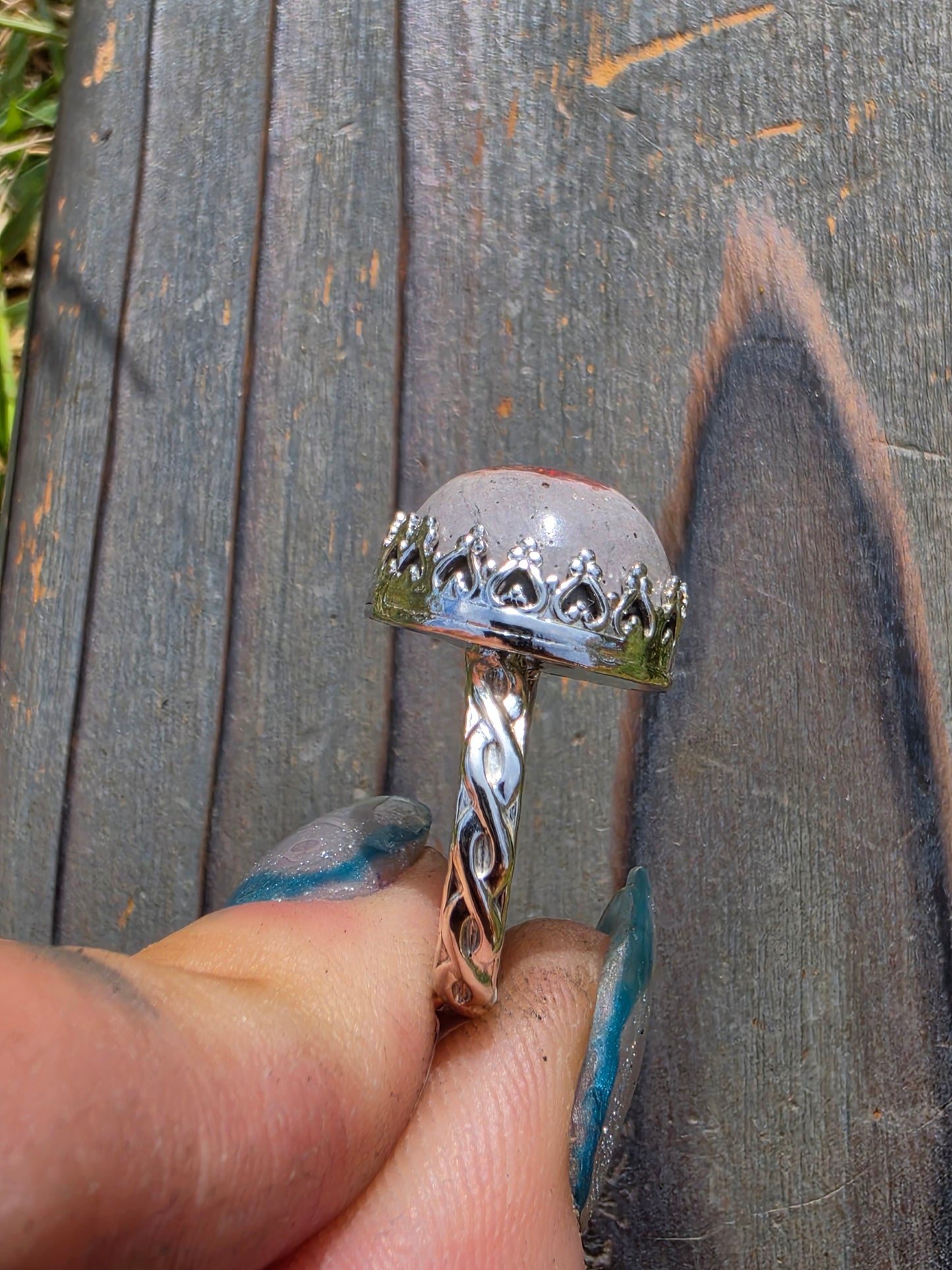 Mexican Galaxy Opal Ring, Size 7