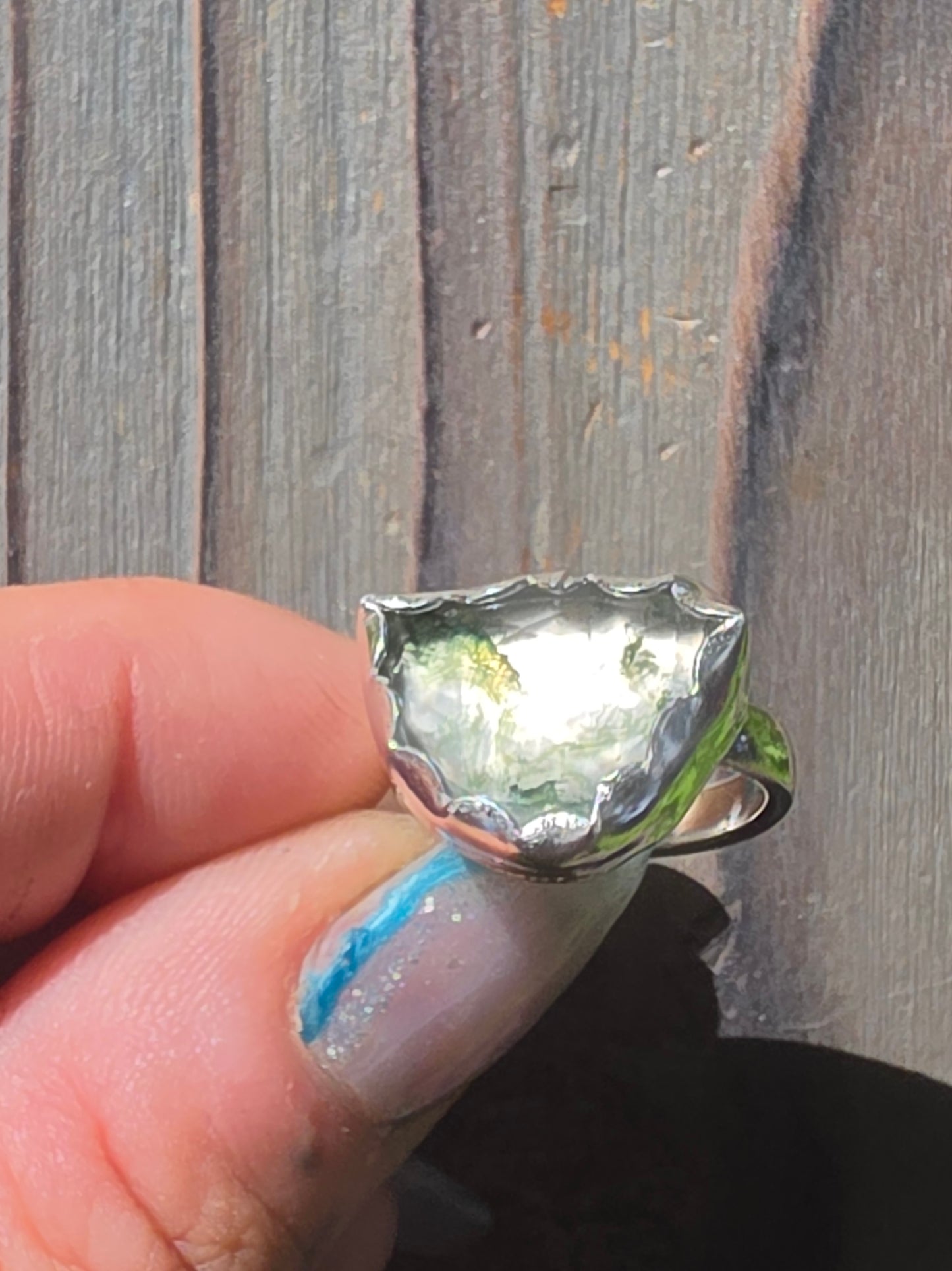 Moss Agate Ring, Size 5.5