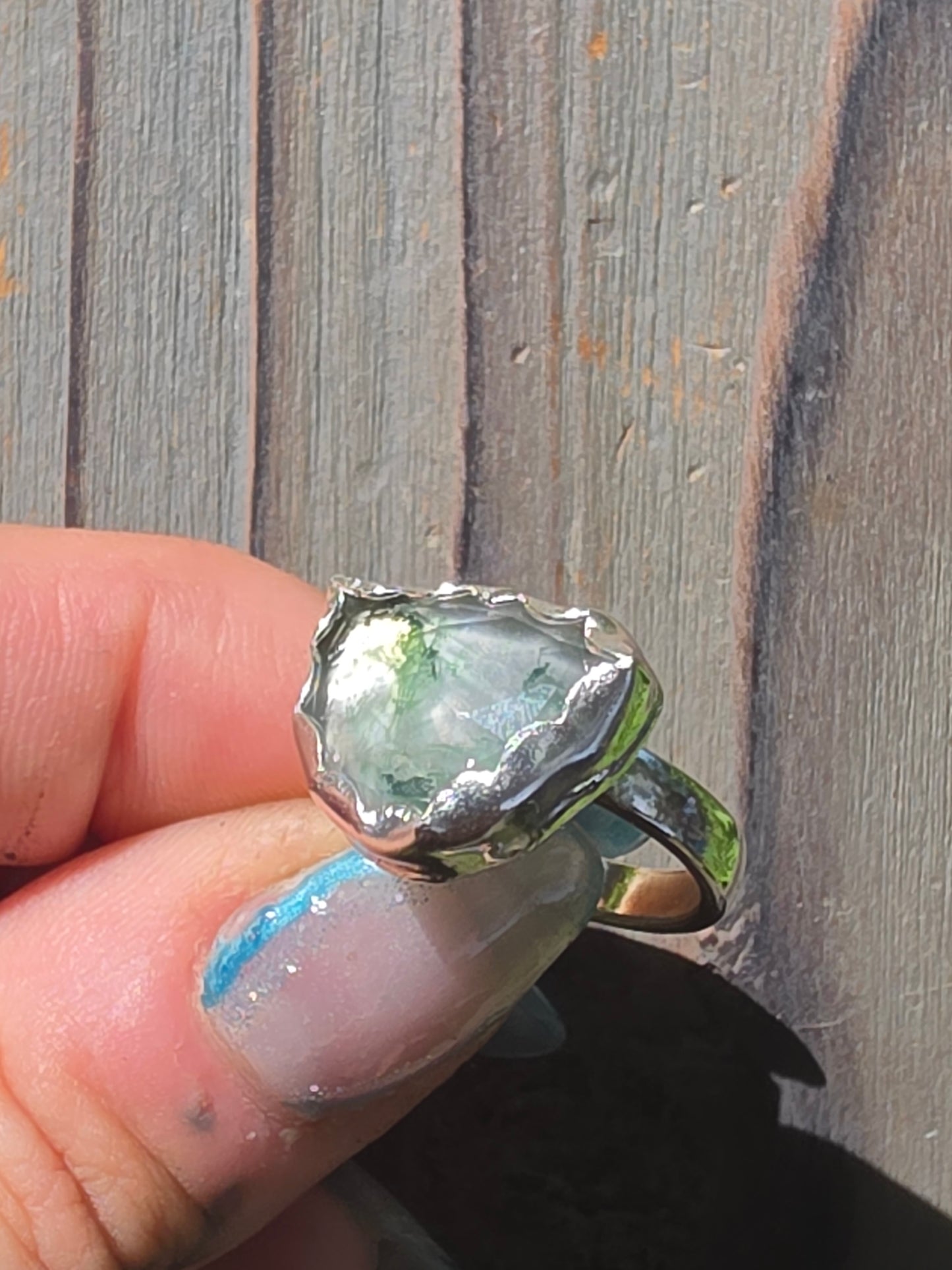 Moss Agate Ring, Size 5.5