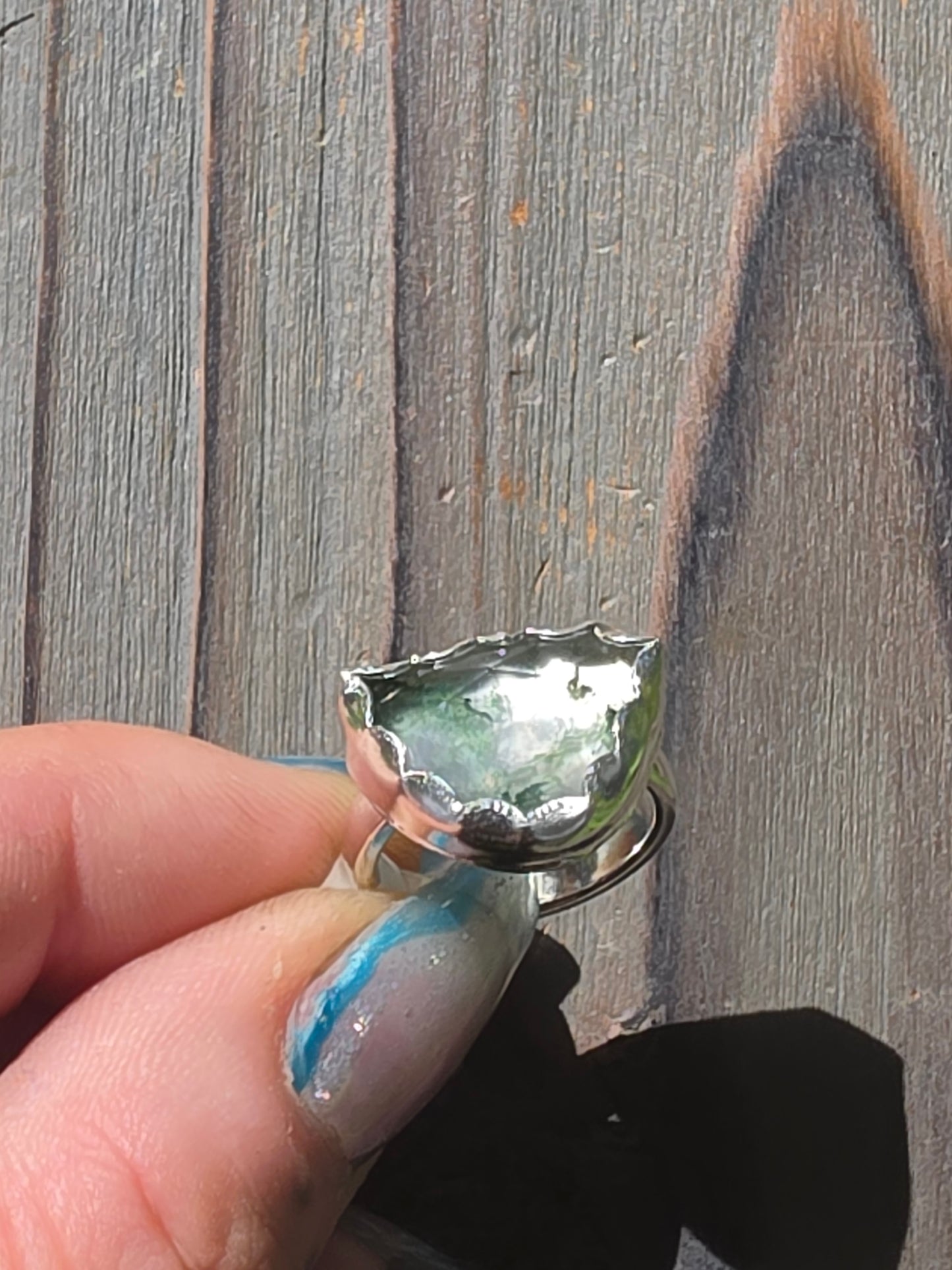 Moss Agate Ring, Size 5.5