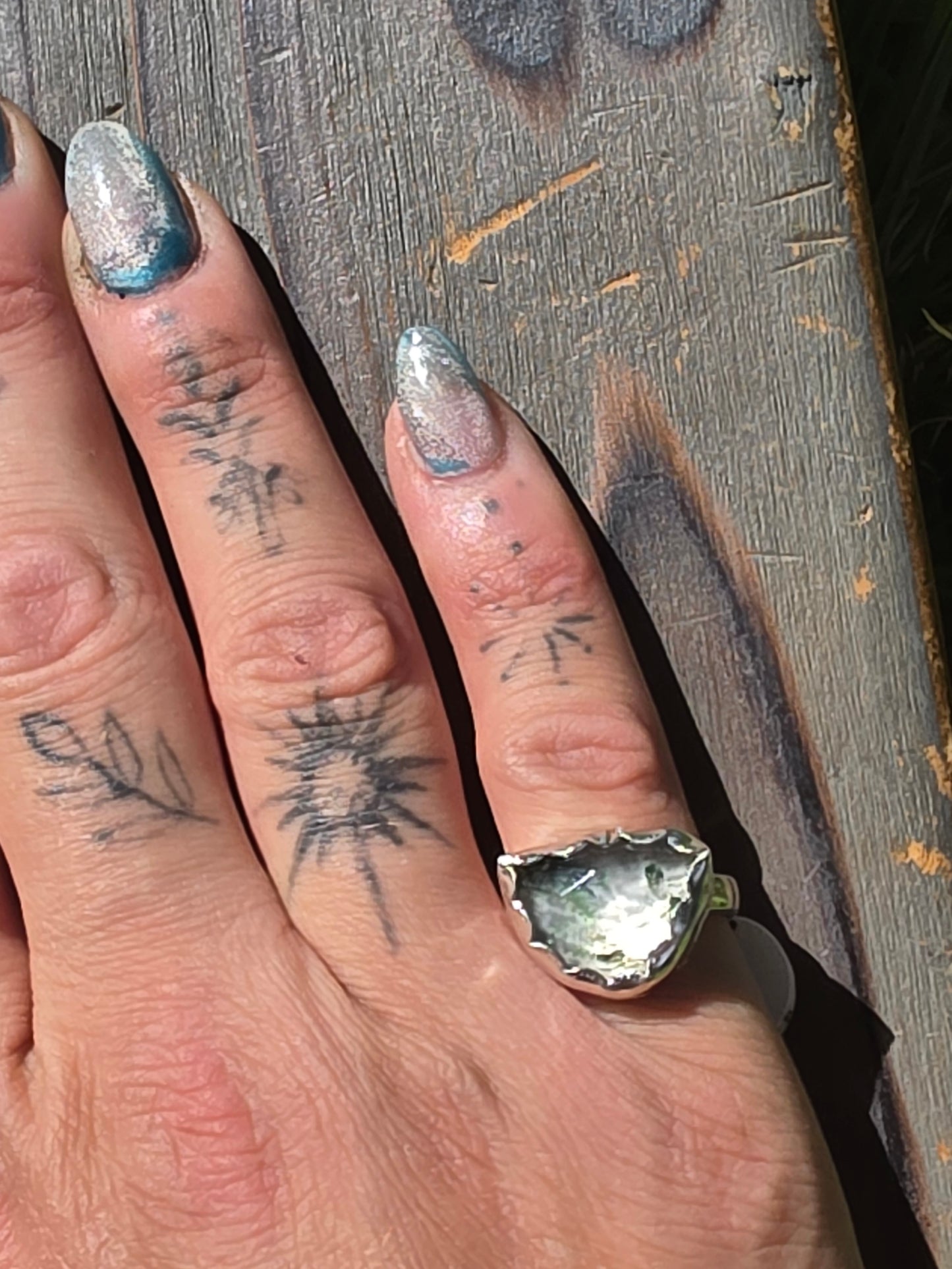 Moss Agate Ring, Size 5.5