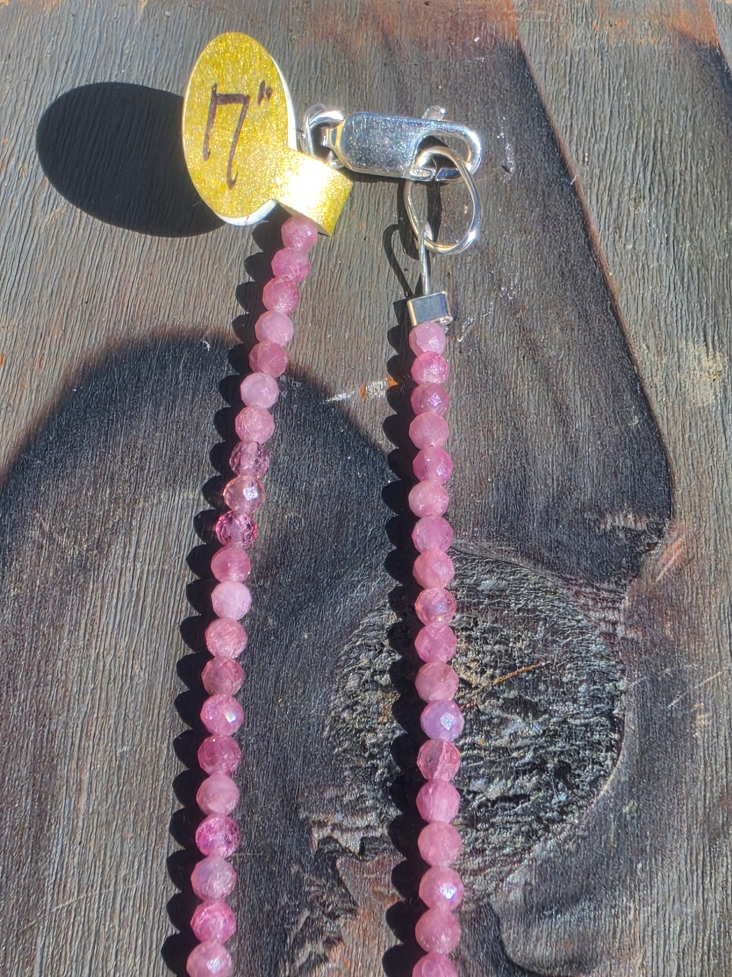 Rose Quartz Necklace, 17in