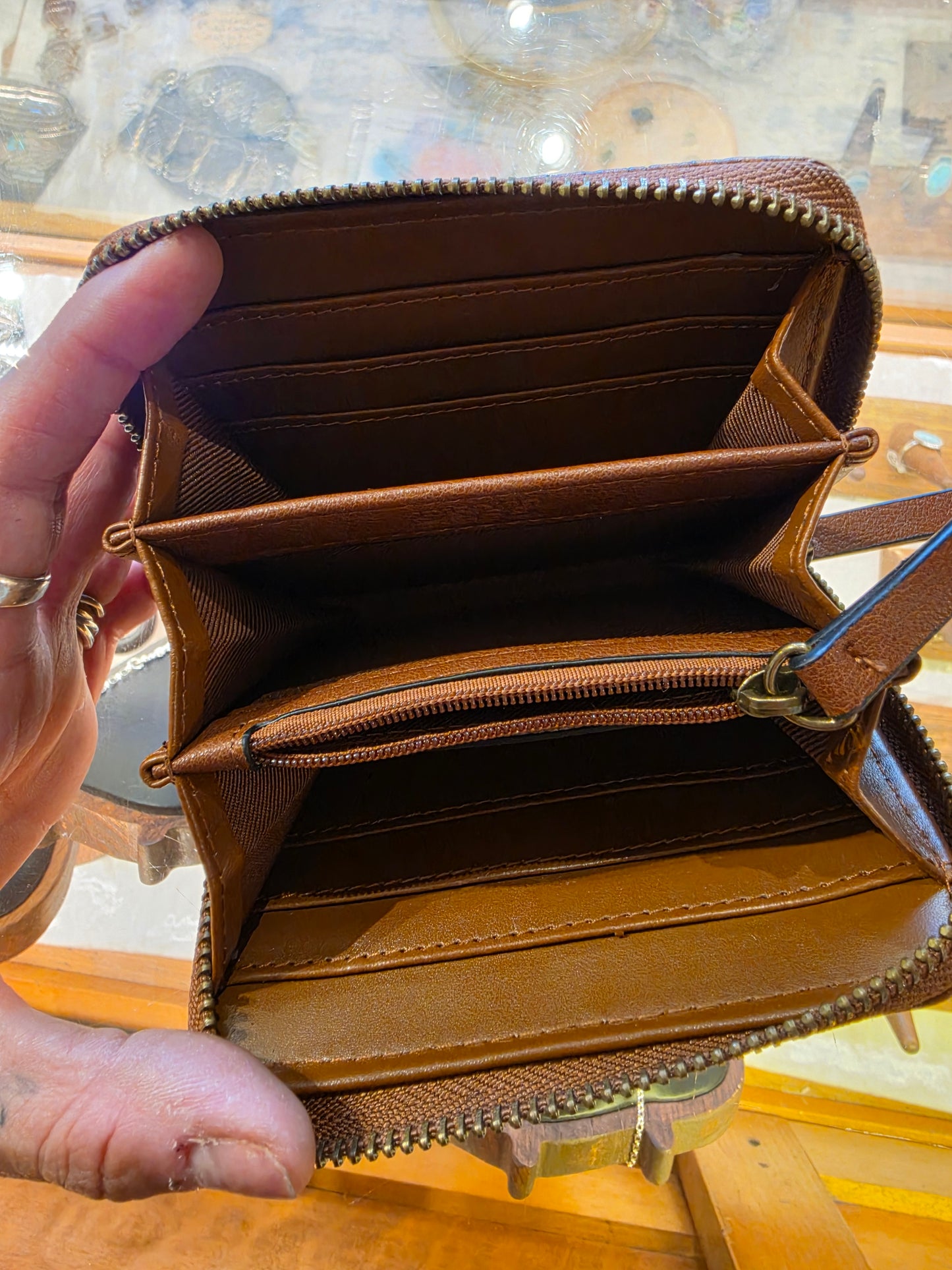 Frye and CO embossed leather wallet