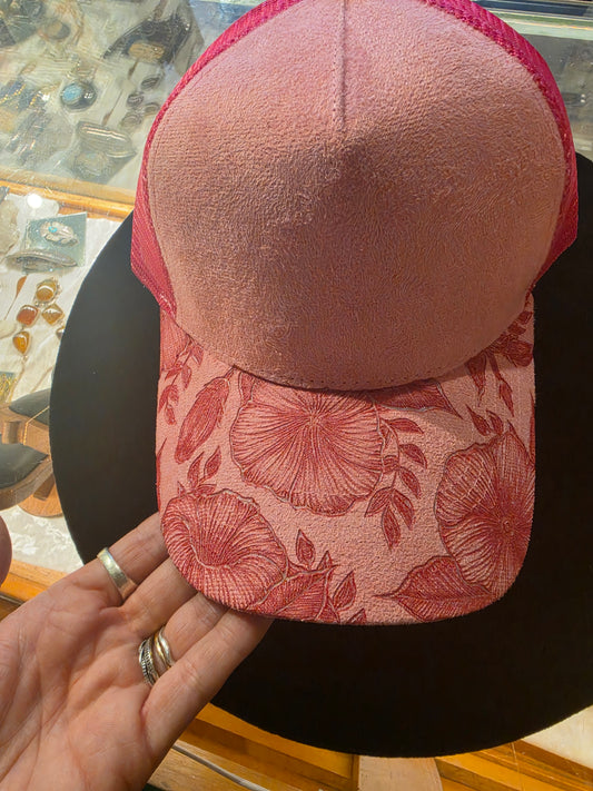 Pink Morning Glory Baseball Hat from Bakers Burns