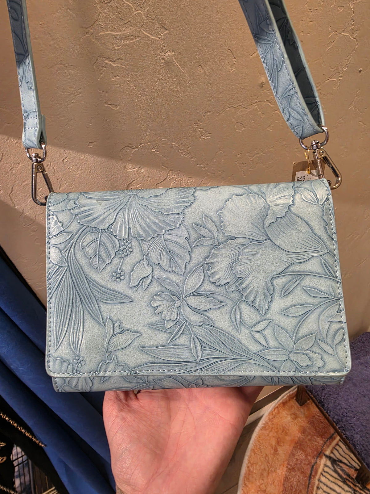 Baby Blue Save the Girls Clutch Hand/Shoulder Bag