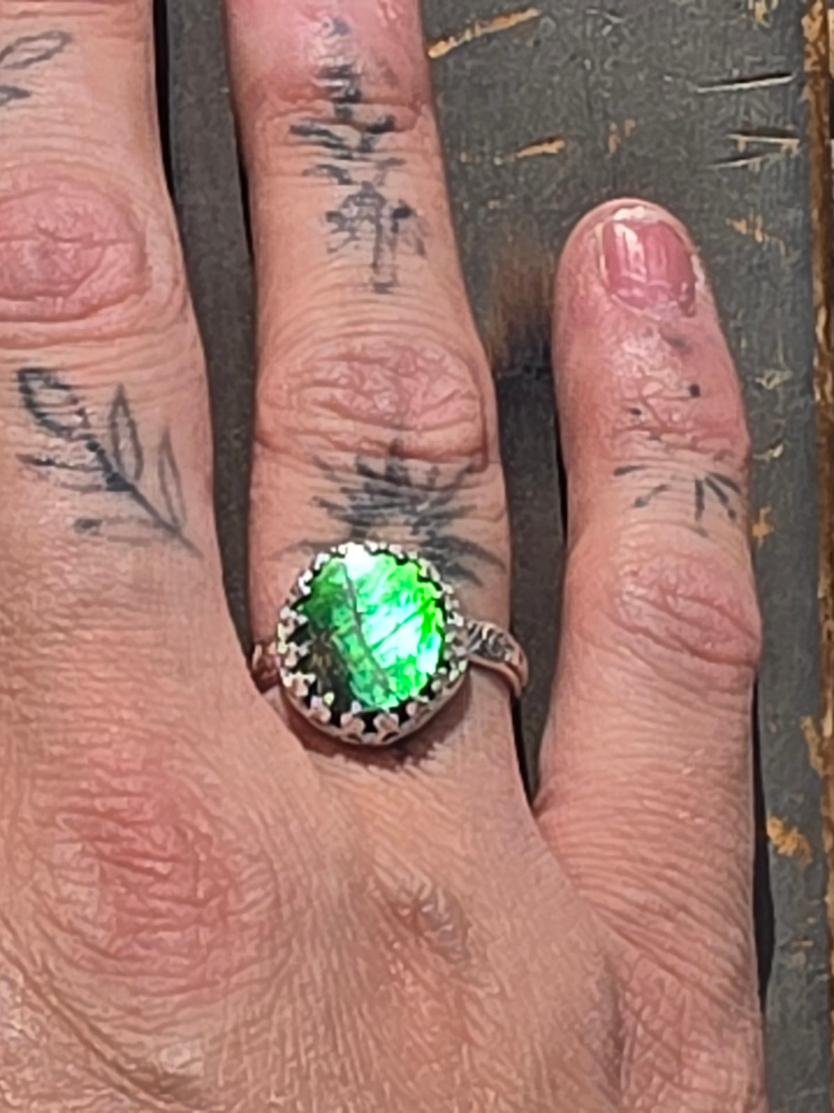 Ammolite Ring, Size 8