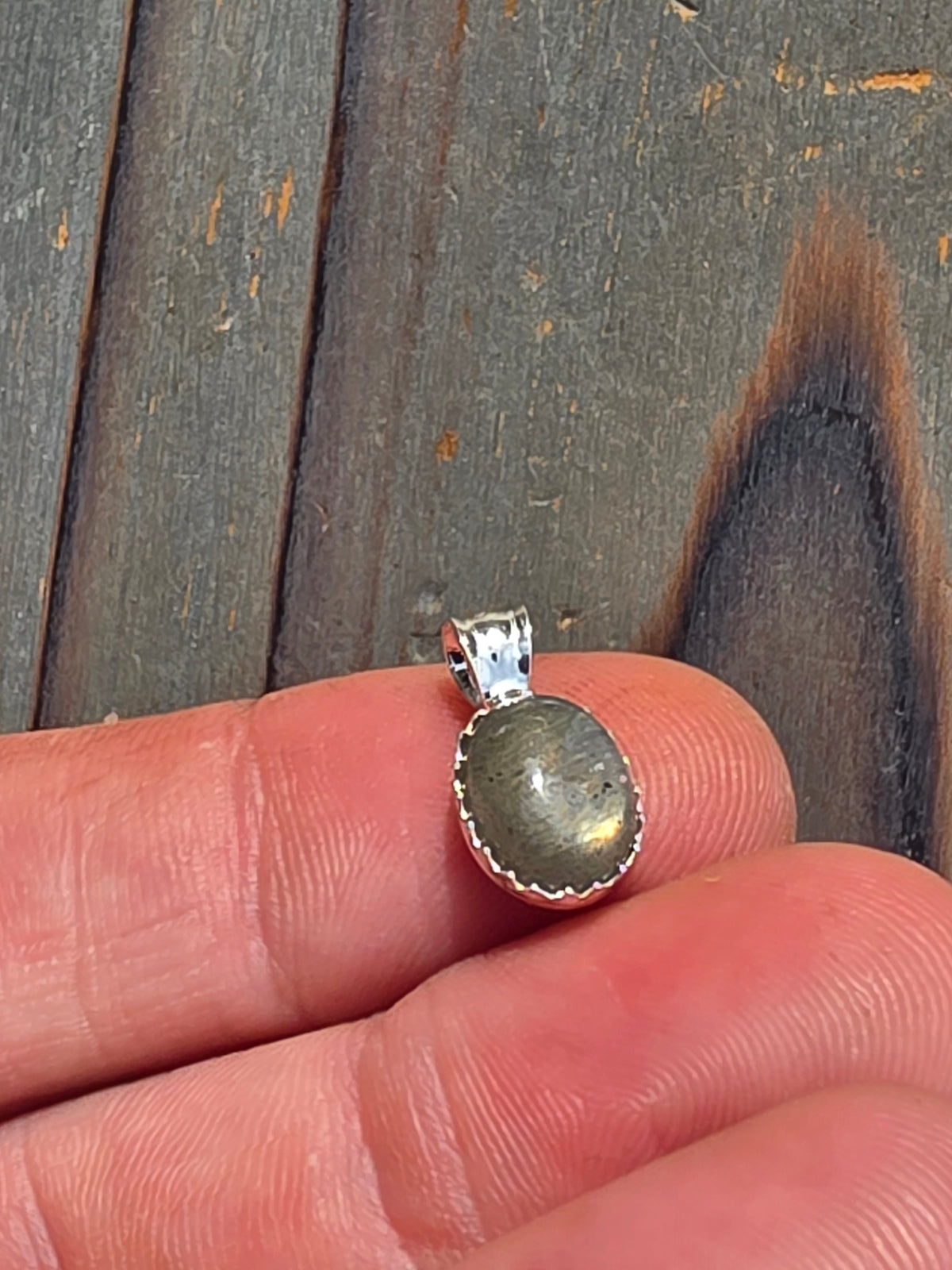 Golden Mini Labradorite Pendant