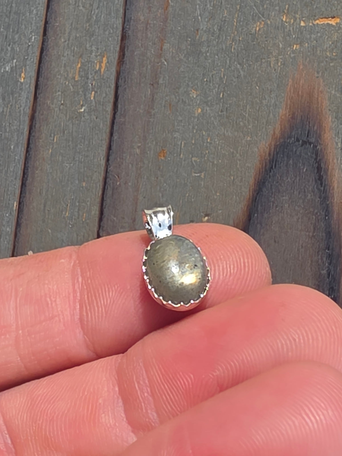 Golden Mini Labradorite Pendant