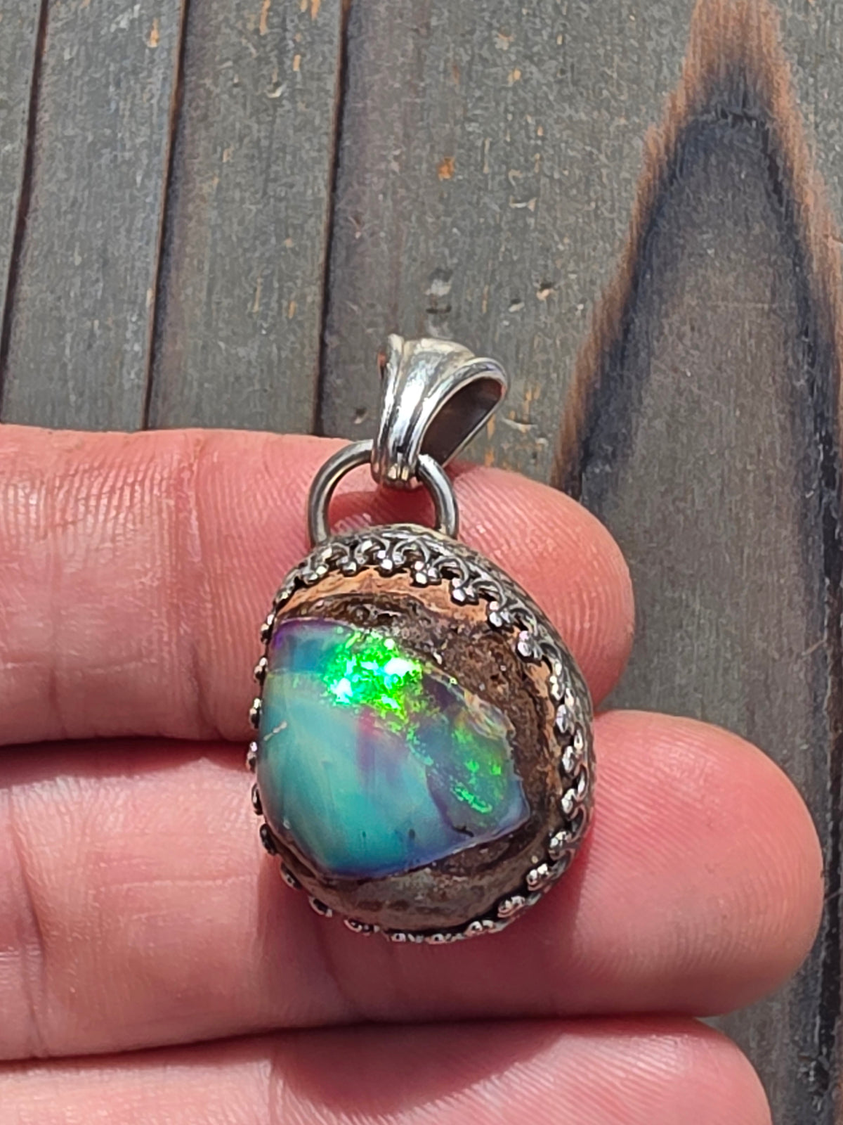 Galaxy Opal Oyster Pendant