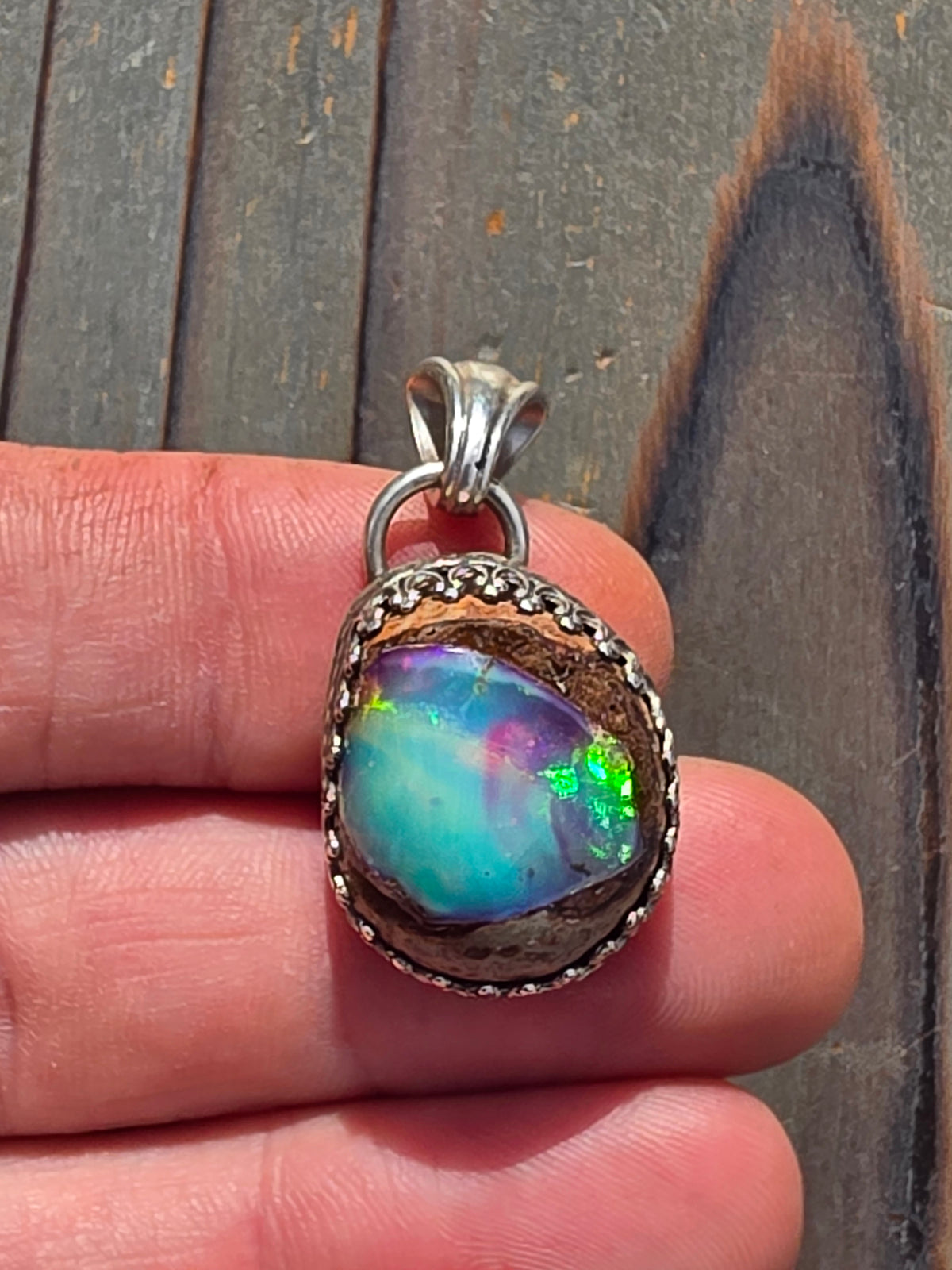 Galaxy Opal Oyster Pendant