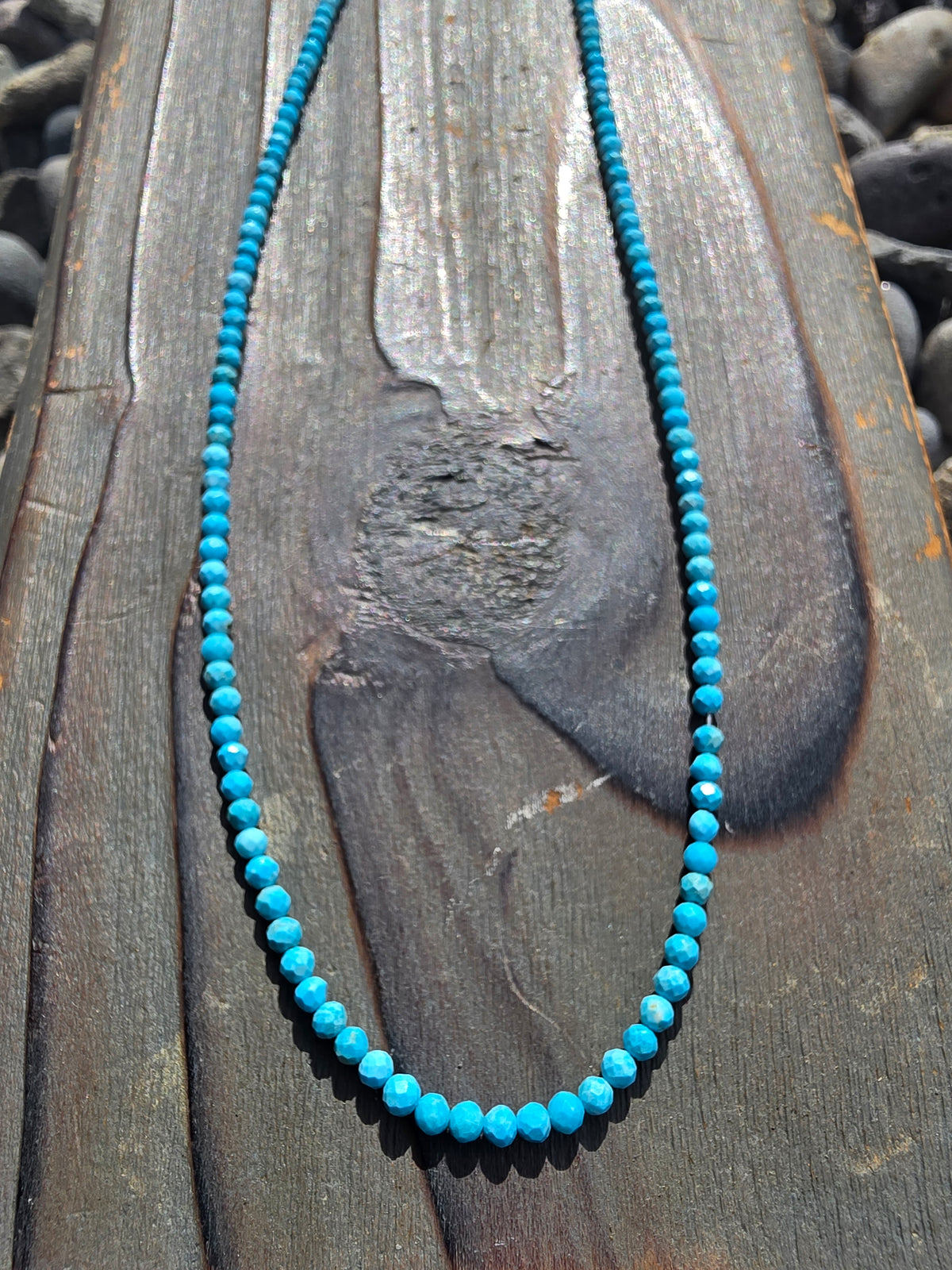 Sleeping Beauty Turquoise Micro Mini Necklace, 24in