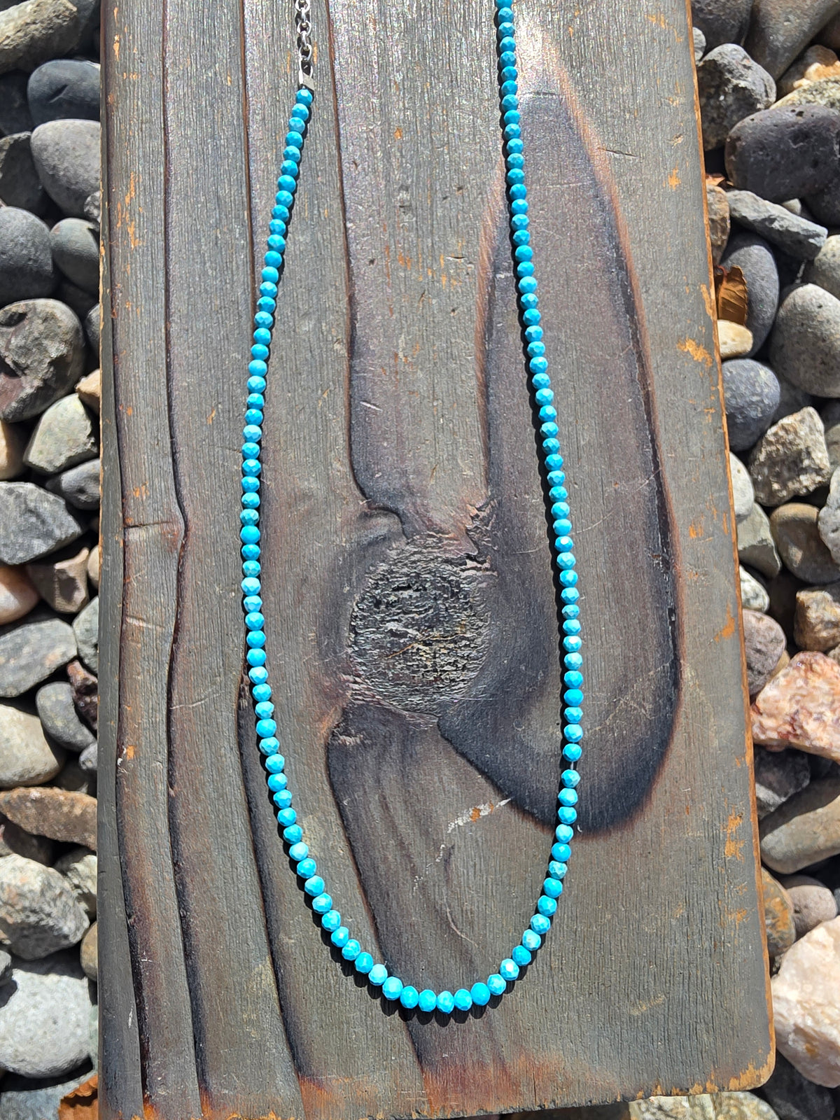 Sleeping Beauty Turquoise Micro Mini Necklace, 24in