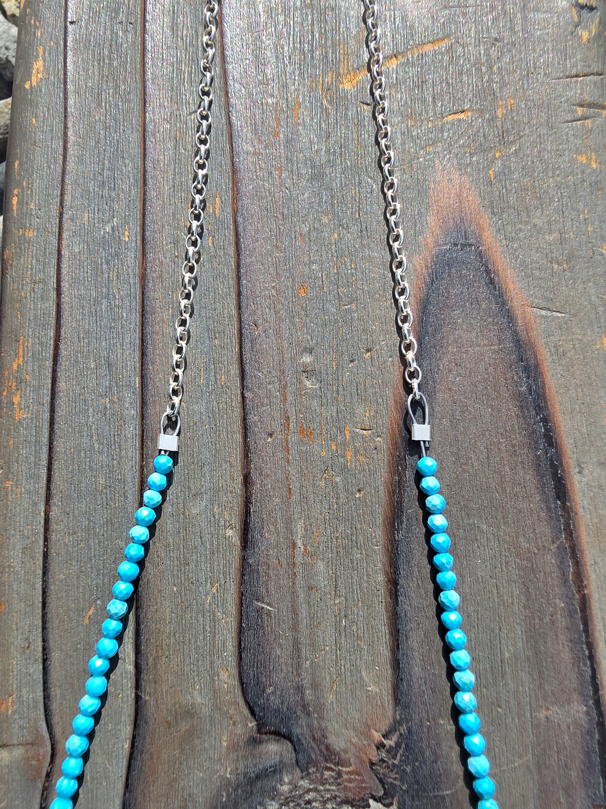 Sleeping Beauty Turquoise Micro Mini Necklace, 24in