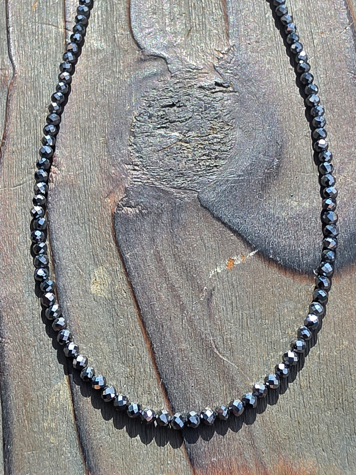 Hematite Micro Mini Necklace, 18in