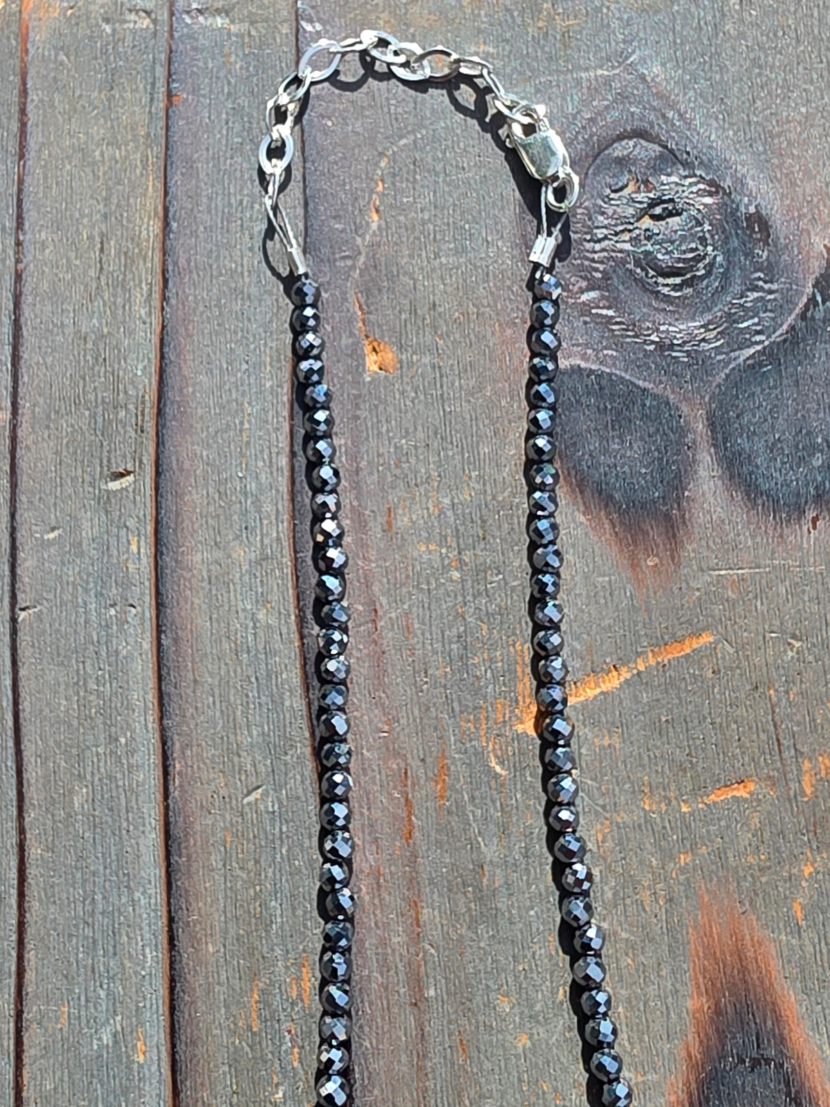 Hematite Micro Mini Necklace, 18in