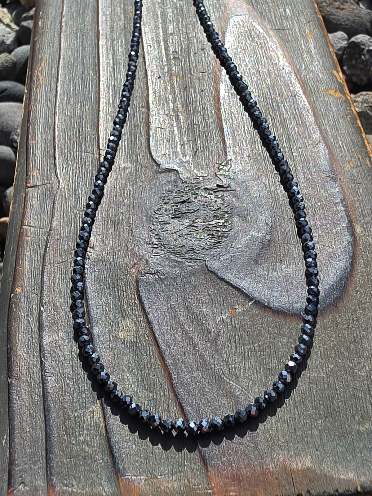 Hematite Micro Mini Necklace, 18in