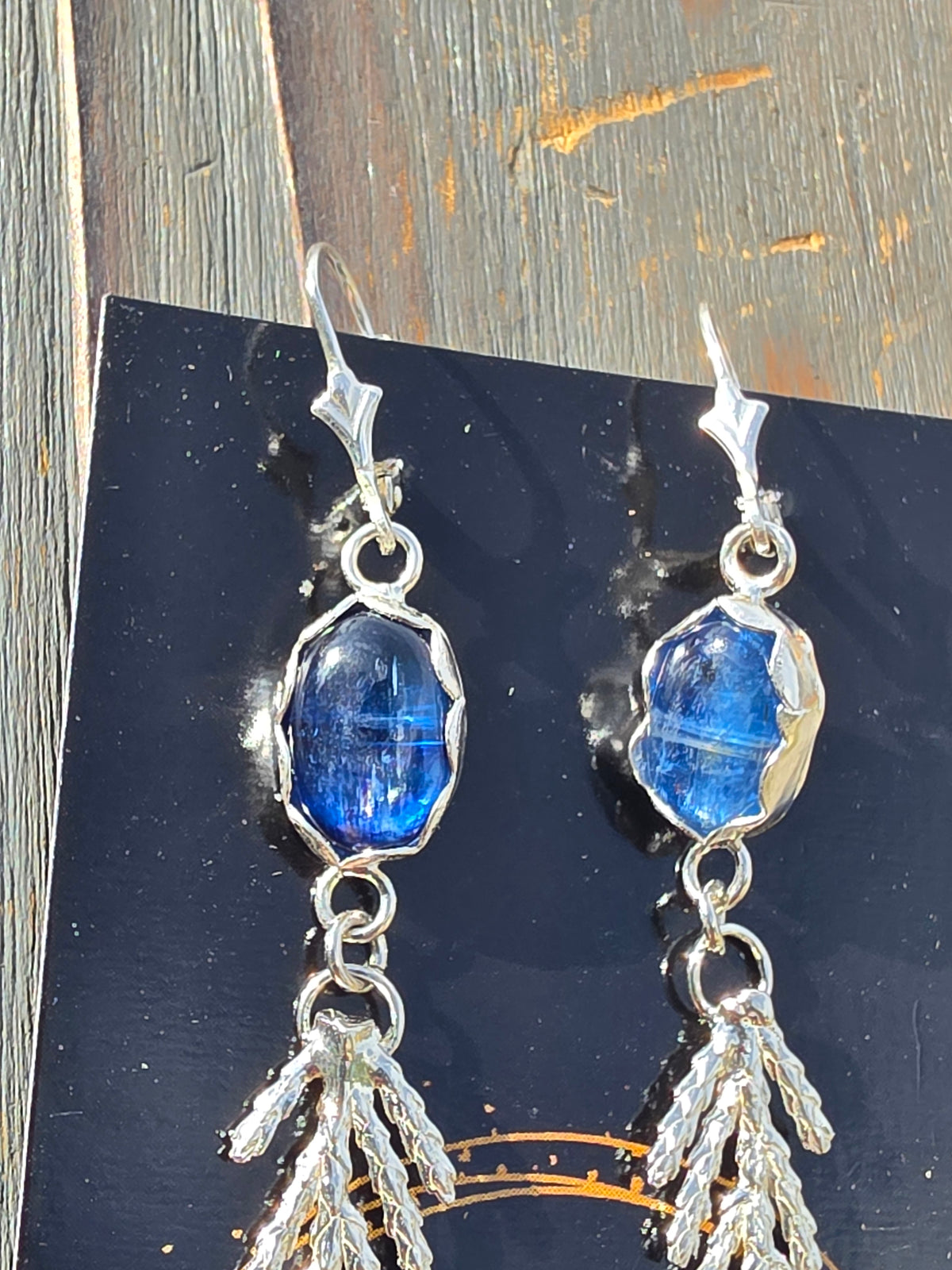 Blue Kyanite Cedar Earrings