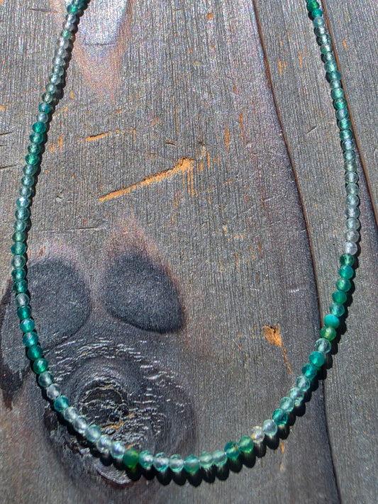 Green Quartz MicroMini Necklace, 18in