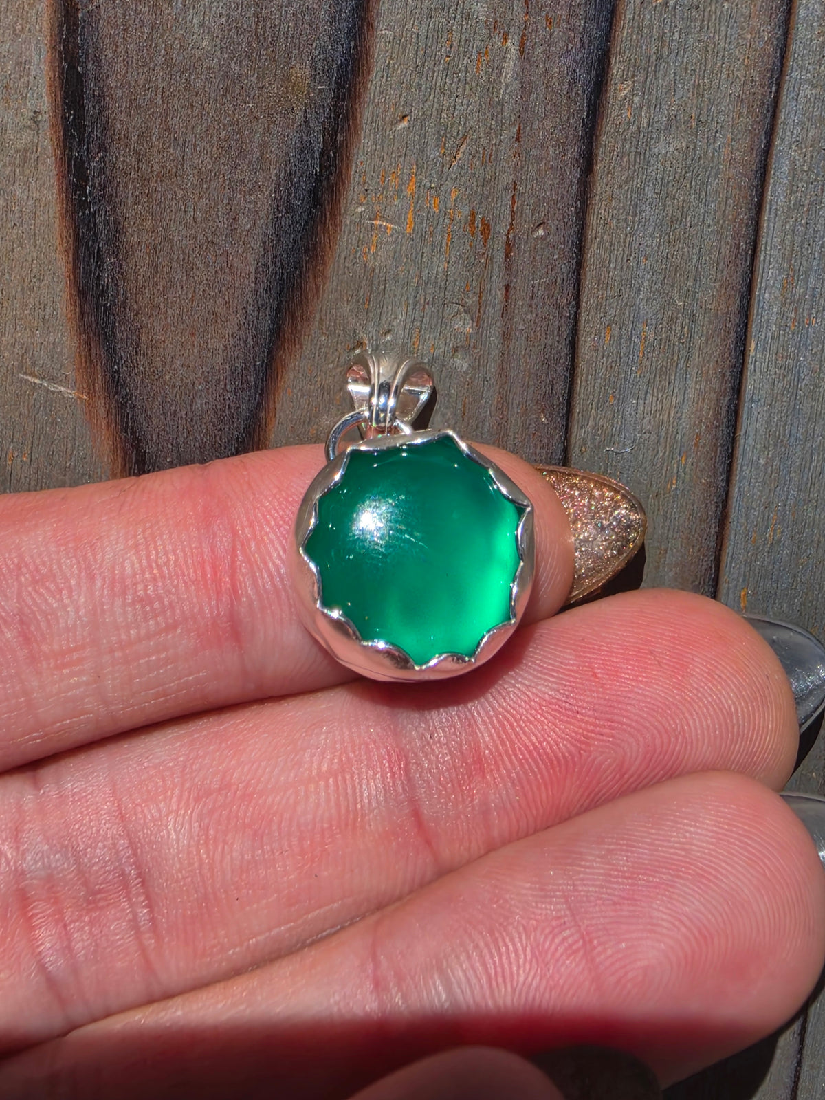 Green Chalcedony Pendant