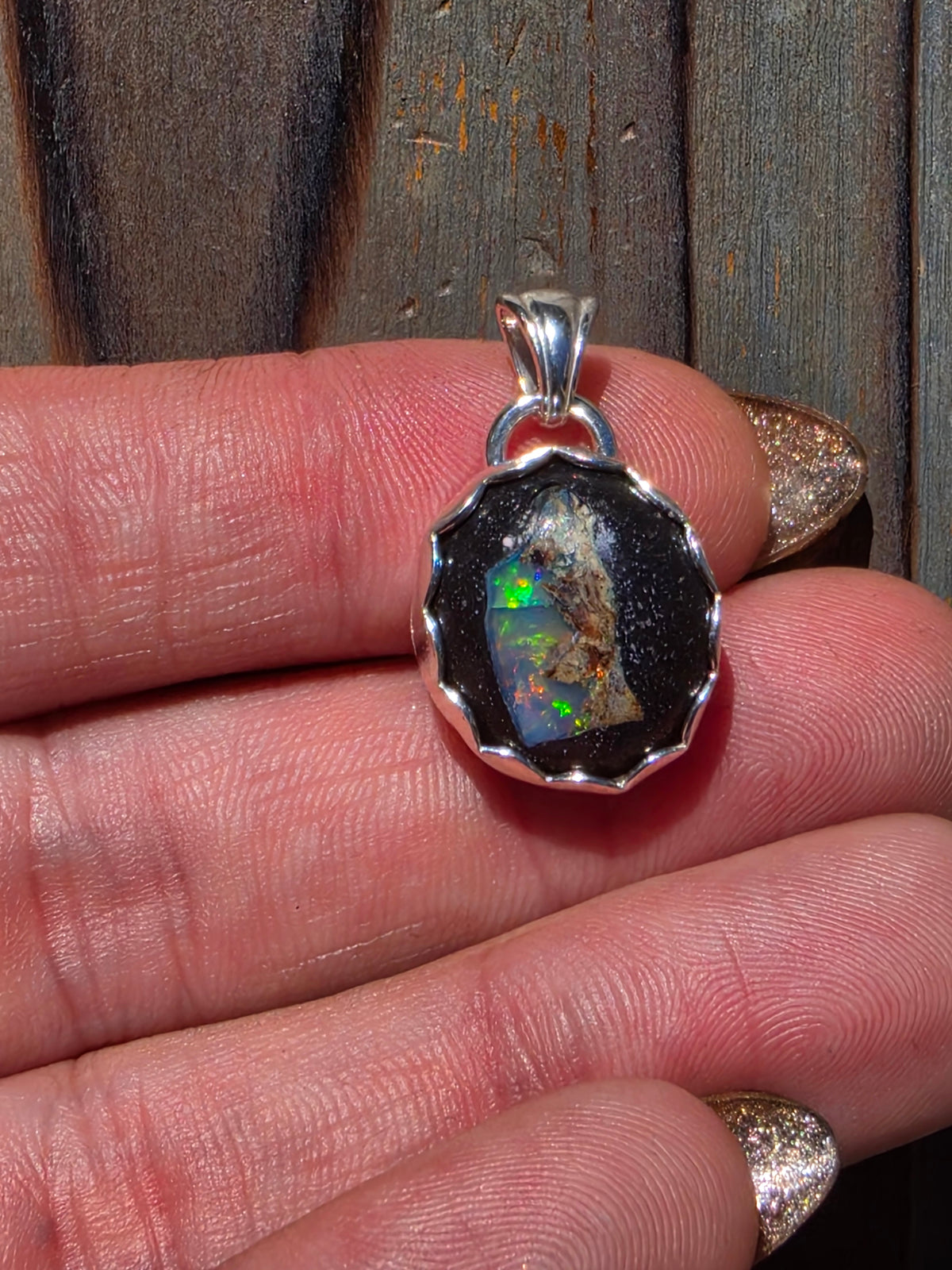 Mexican Galaxy Opal Pendant
