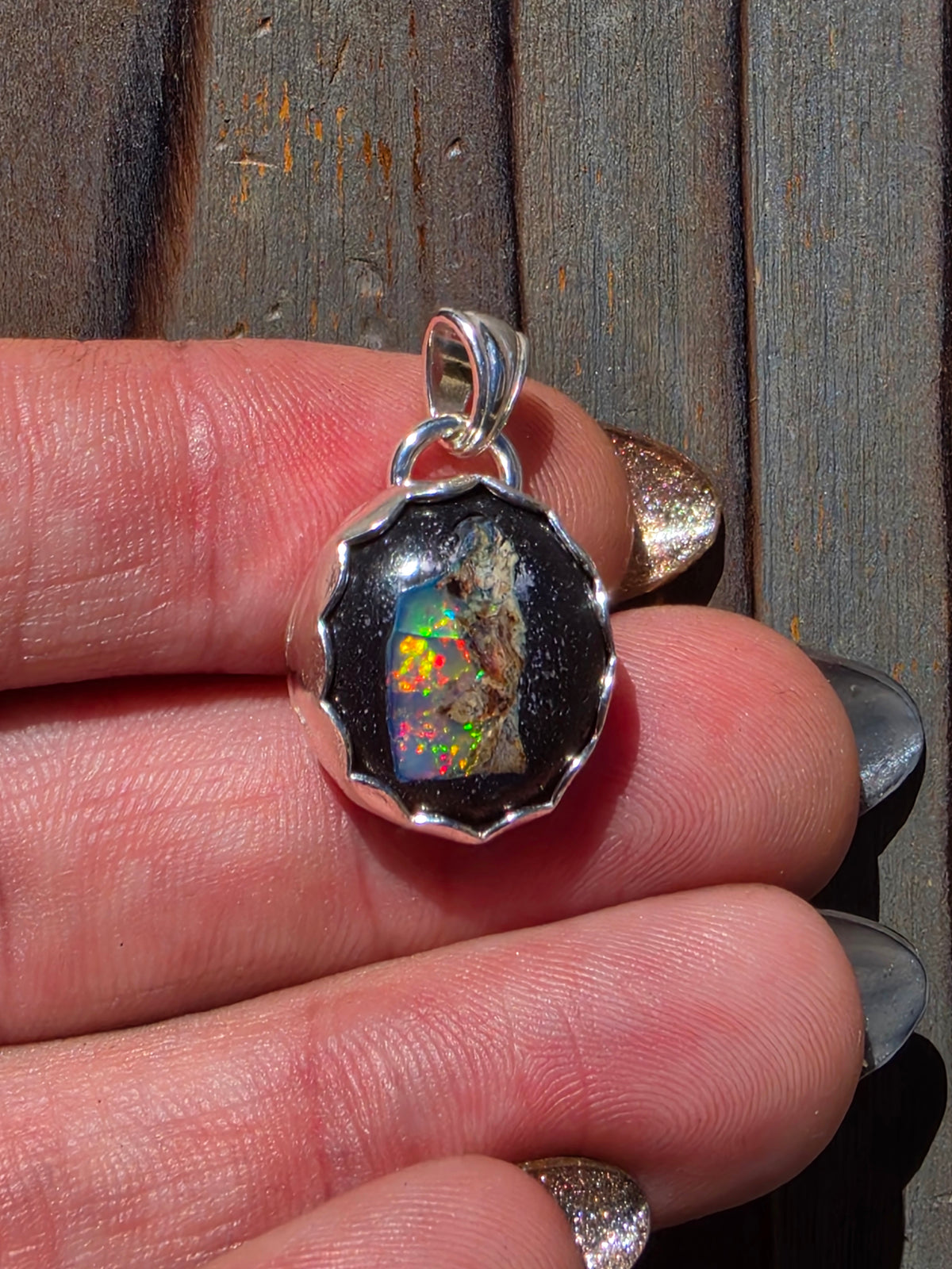 Mexican Galaxy Opal Pendant