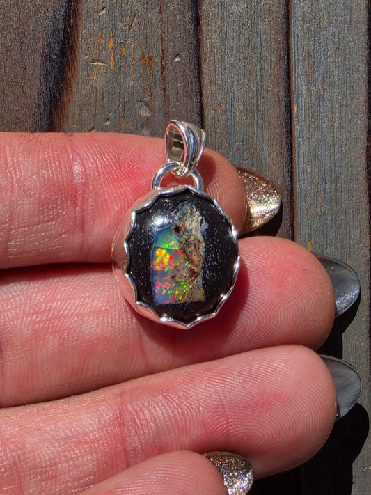Mexican Galaxy Opal Pendant