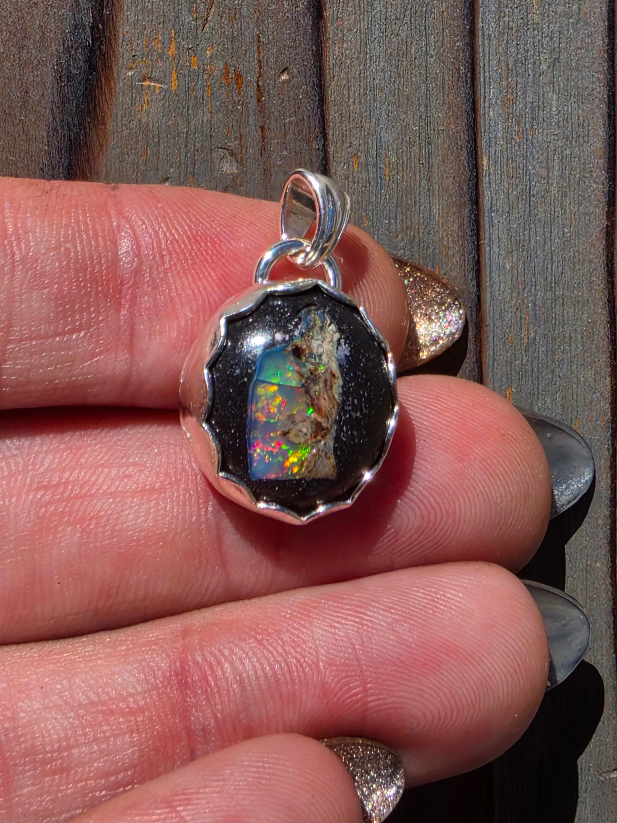 Mexican Galaxy Opal Pendant