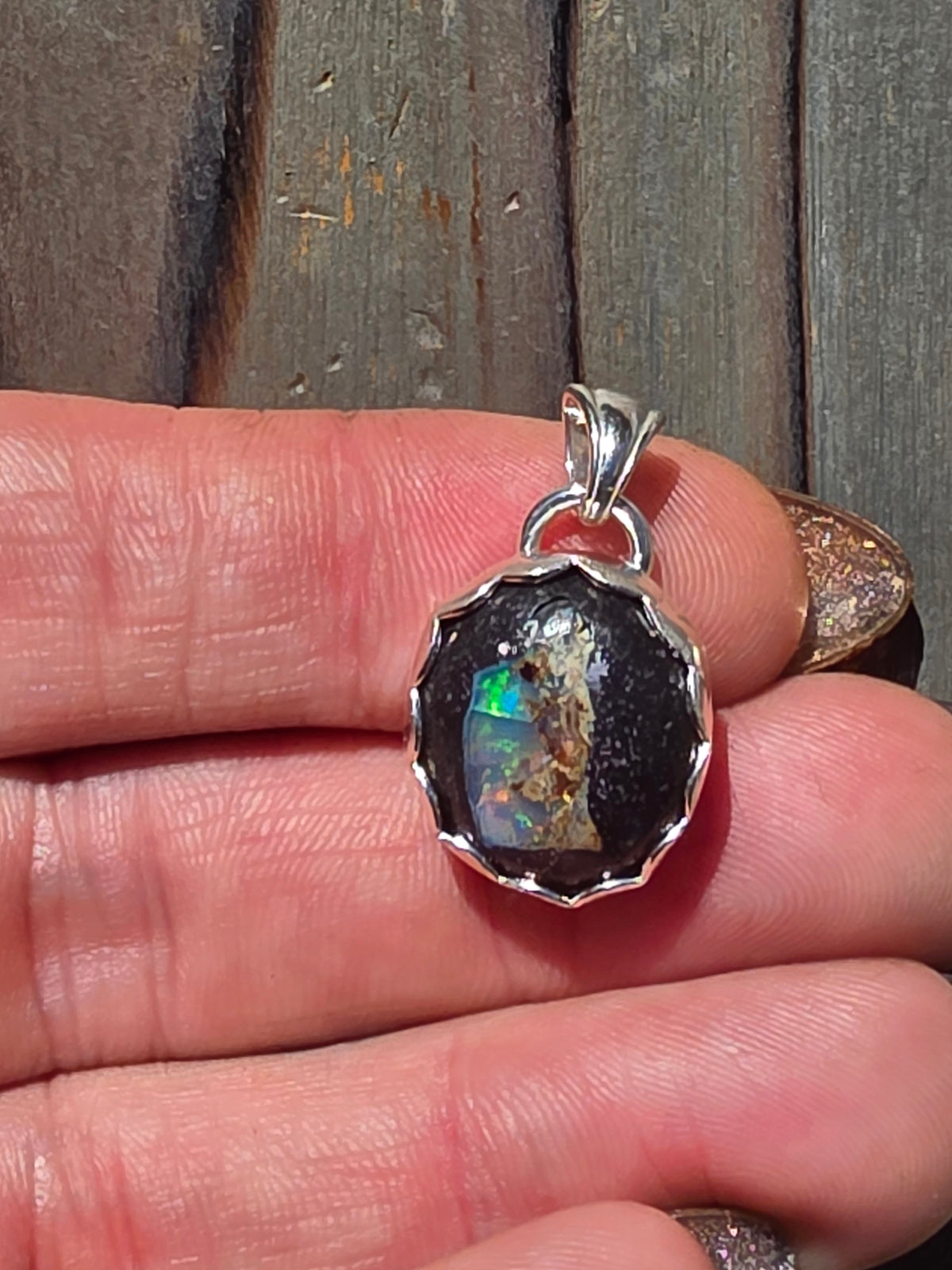Mexican Galaxy Opal Pendant