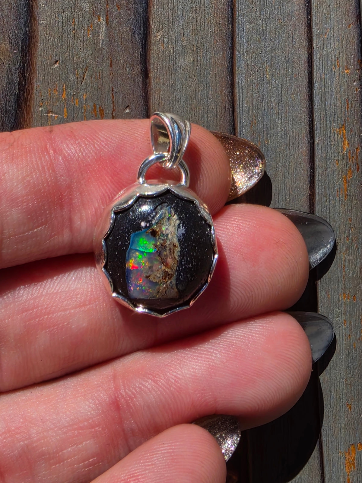 Mexican Galaxy Opal Pendant