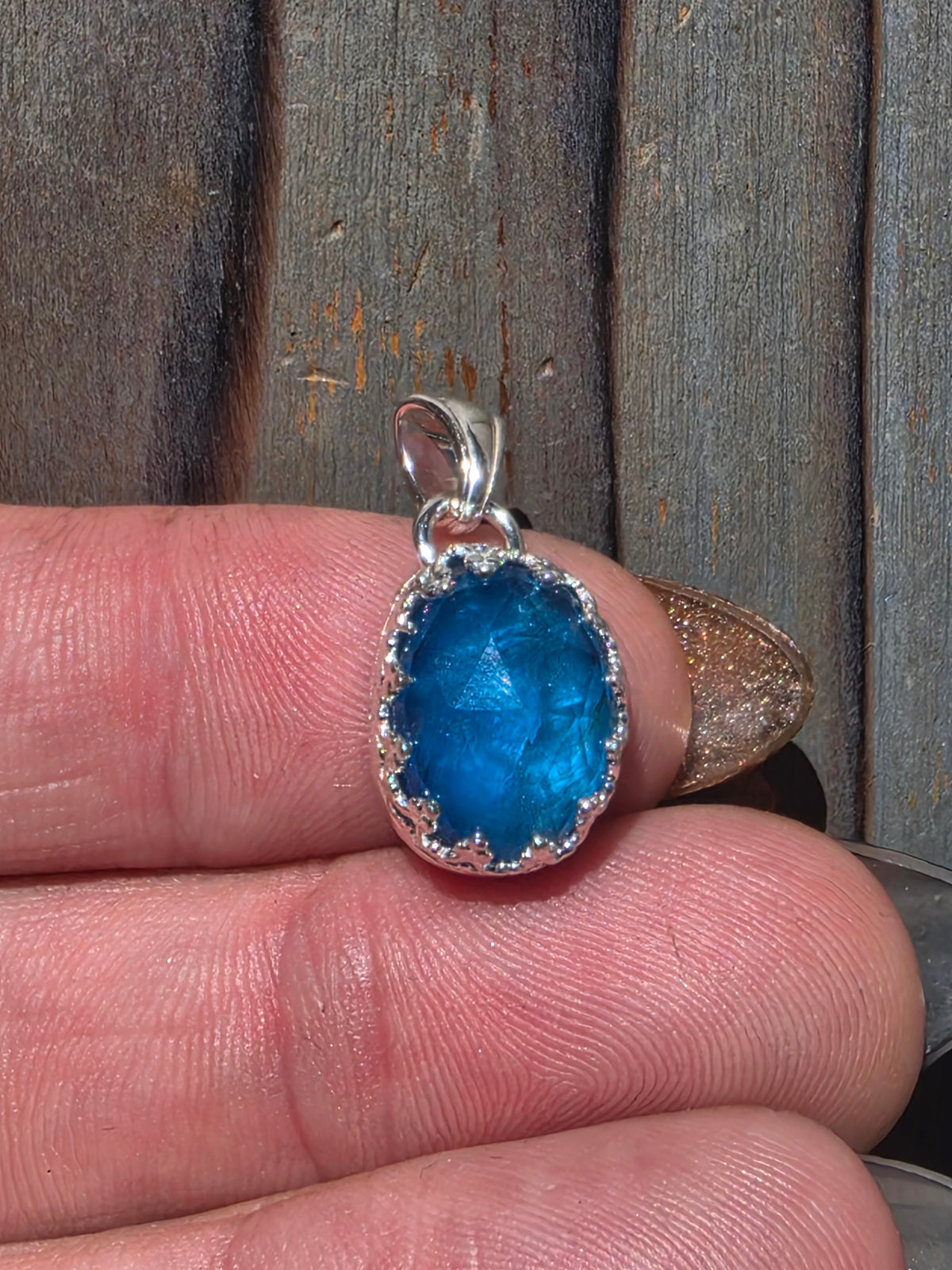 Blue Apatite Pendant