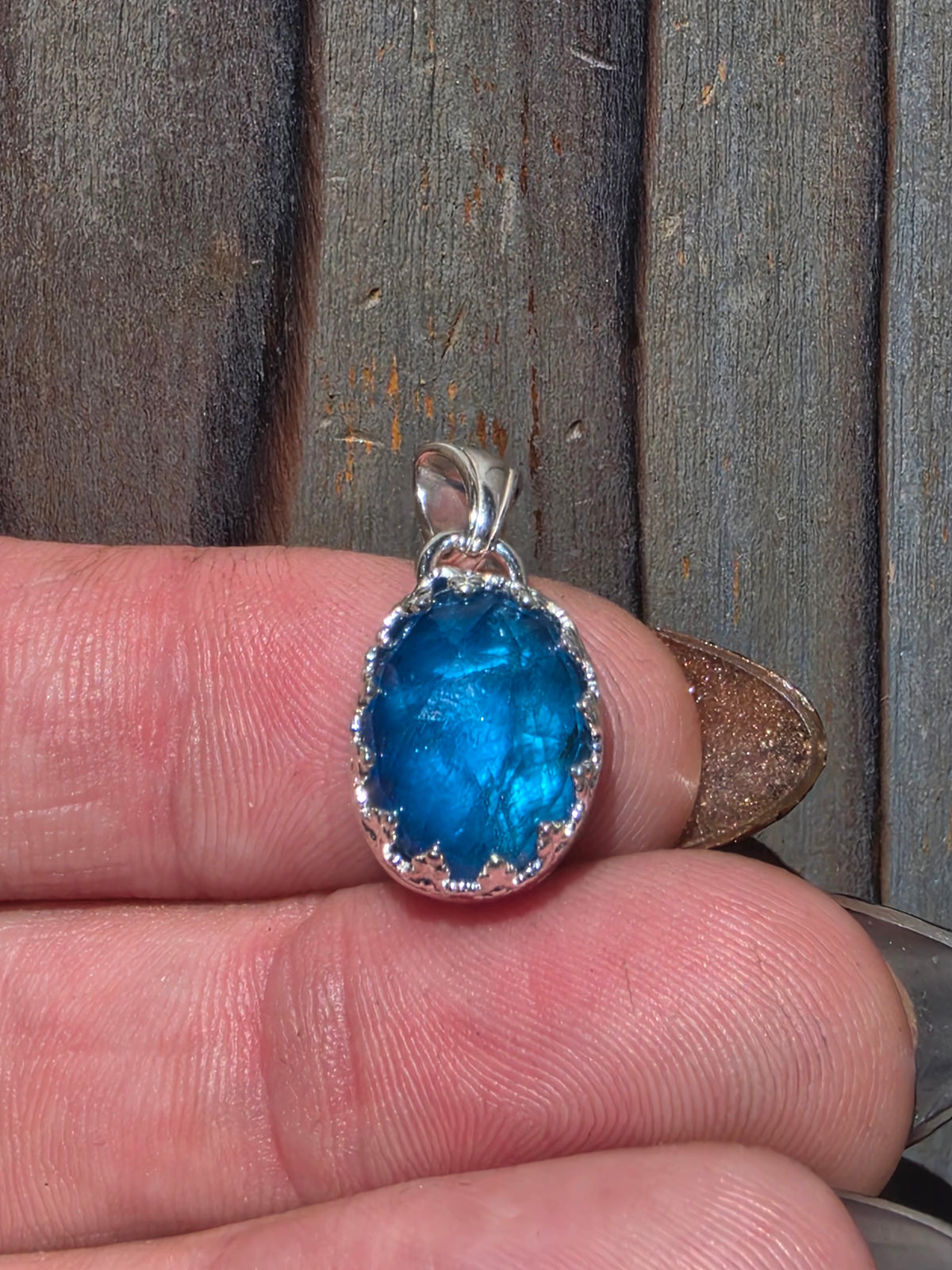 Blue Apatite Pendant
