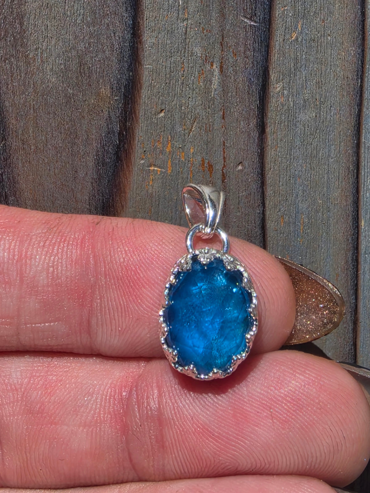 Blue Apatite Pendant