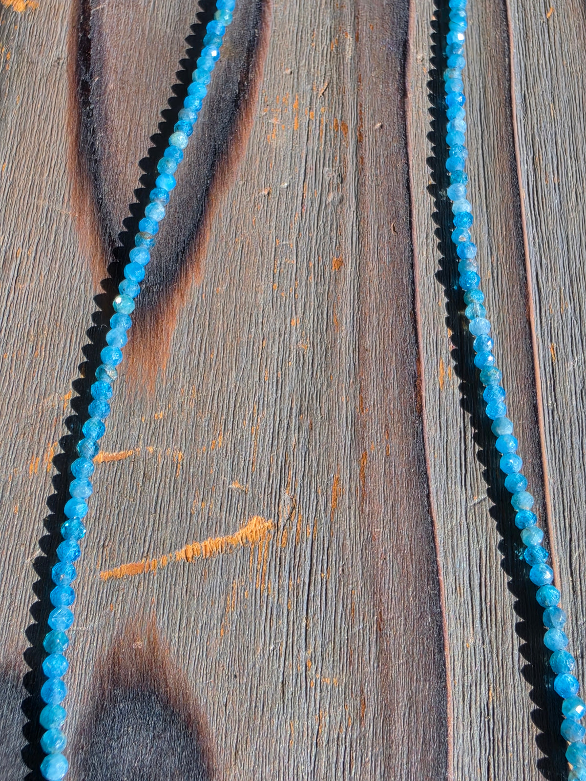 Blue Apatite Micro Mini Necklace, 18in