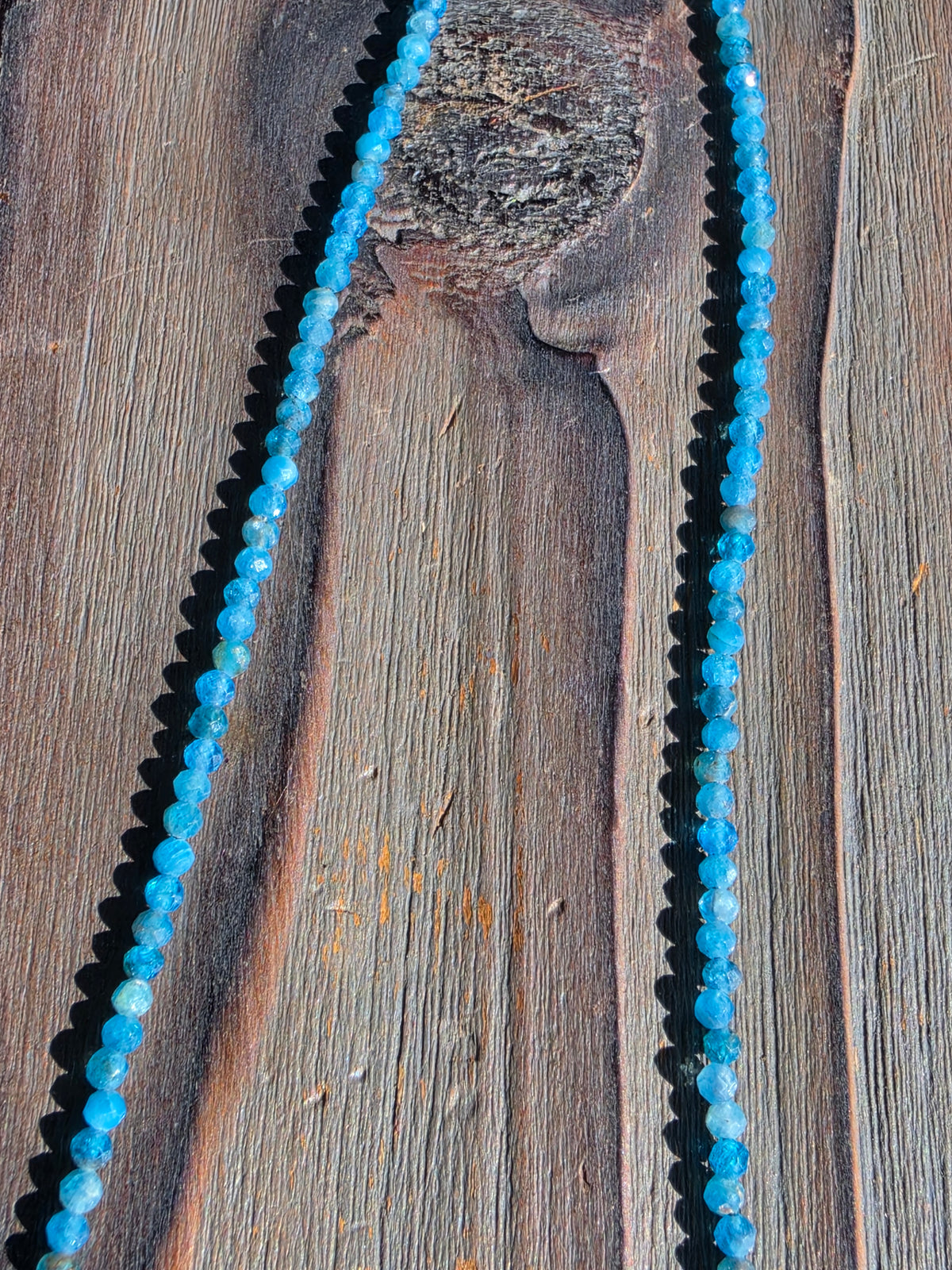 Blue Apatite Micro Mini Necklace, 18in