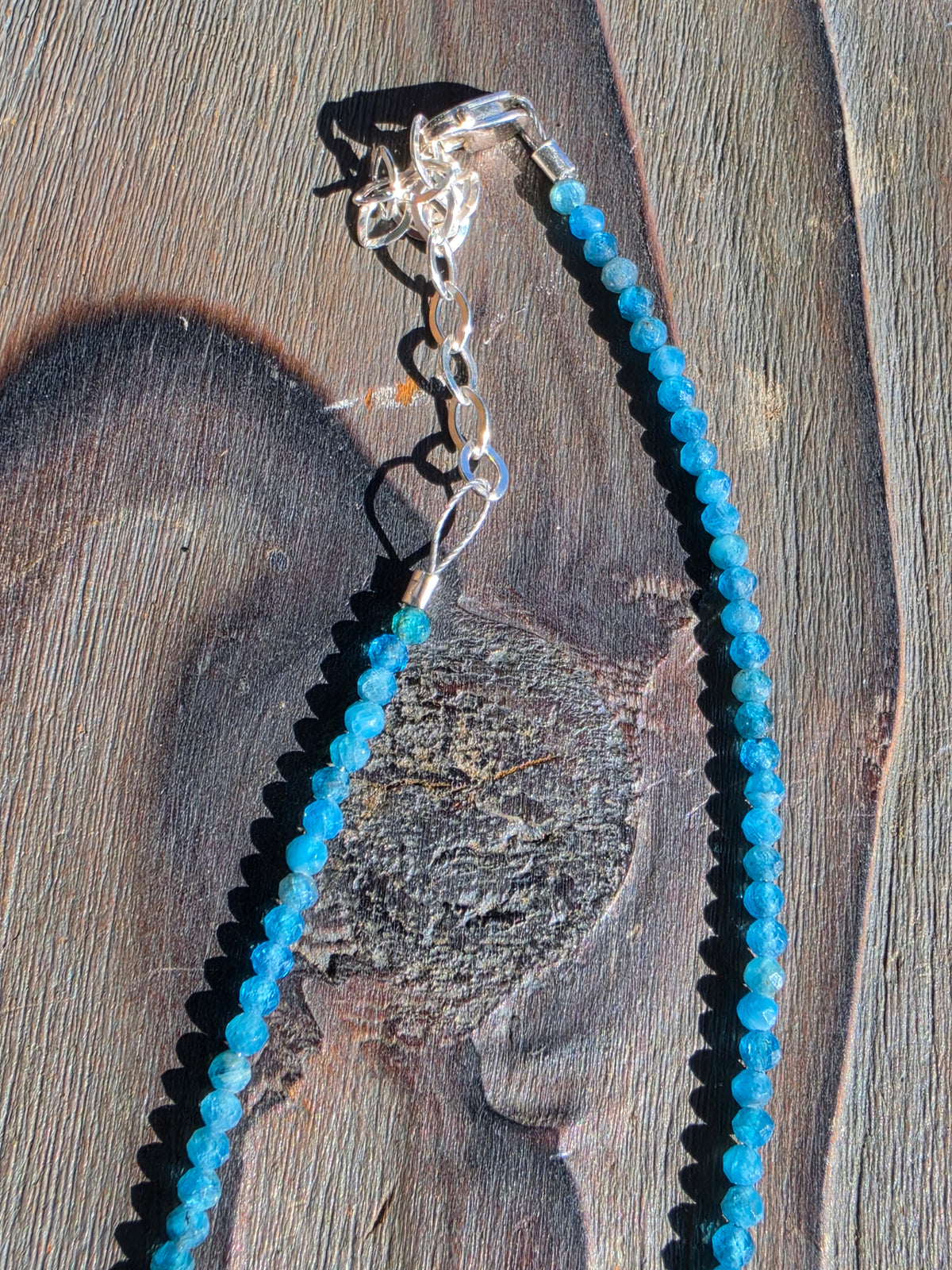 Blue Apatite Micro Mini Necklace, 18in