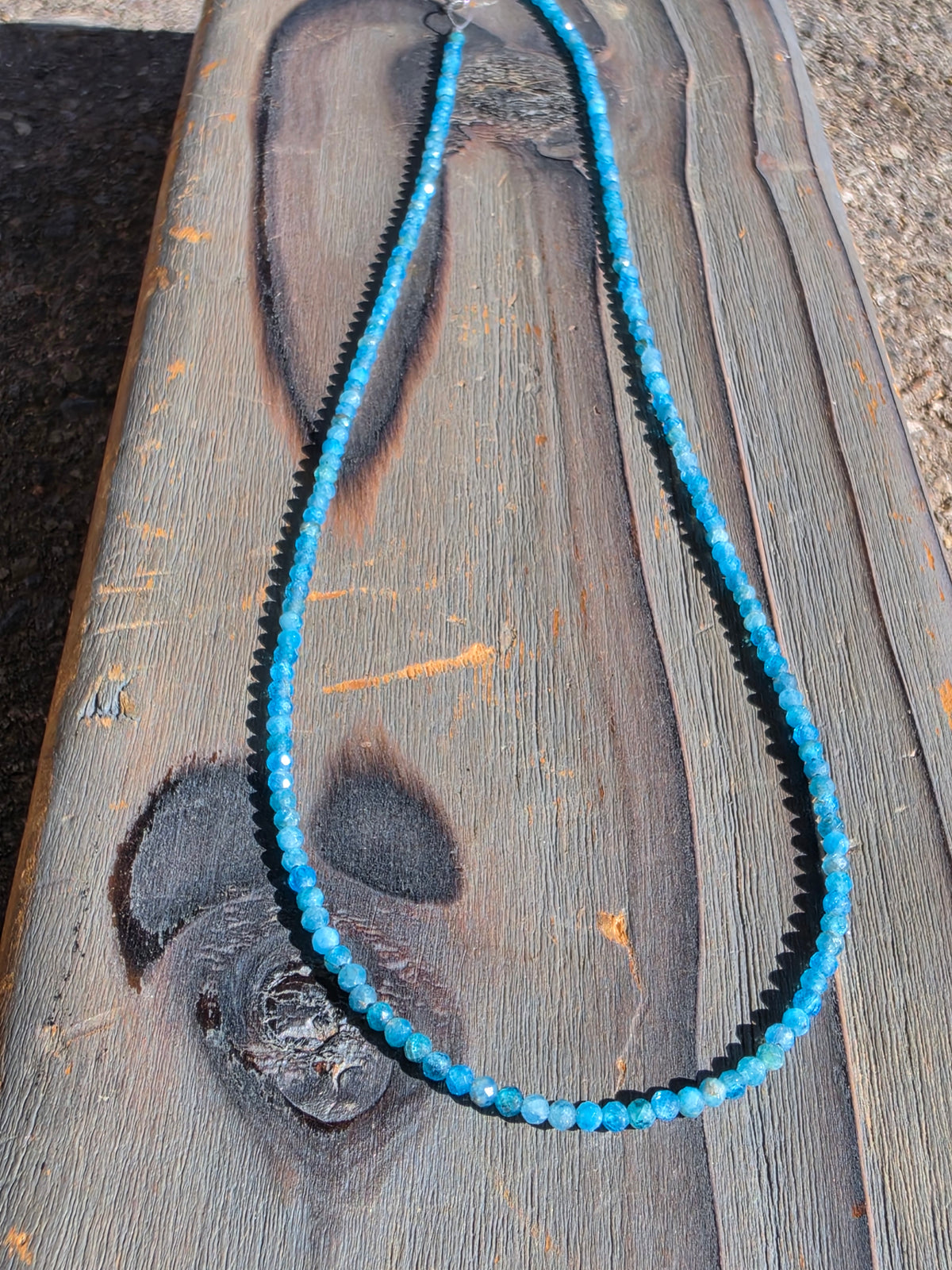 Blue Apatite Micro Mini Necklace, 18in