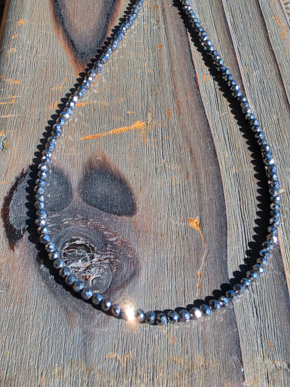 Hematite Micro Mini Necklace, 18in
